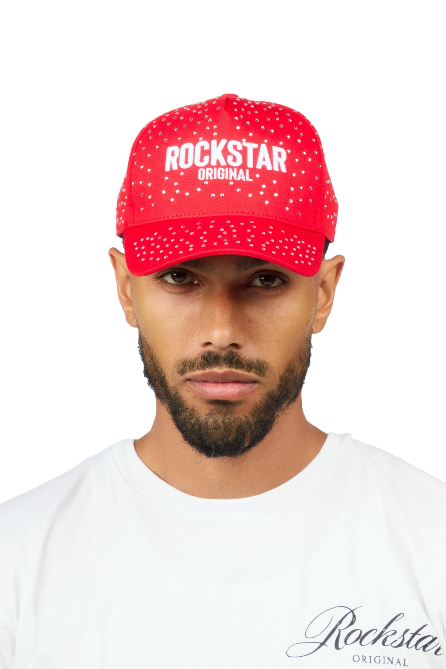 Jonathan Red Rhinestone Trucker Hat