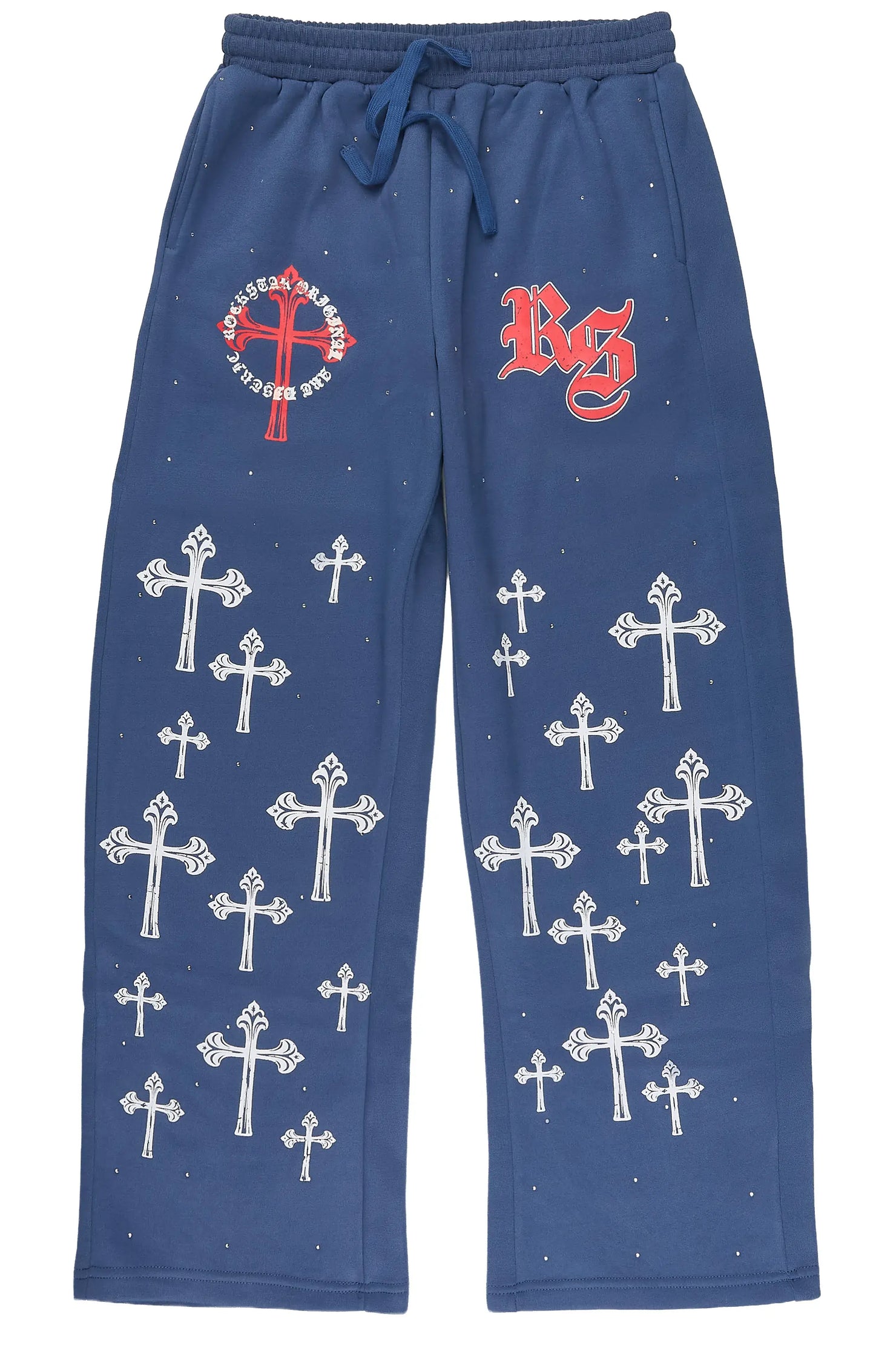 Boys Madar Navy Rhinestone Super Baggy Track Pant