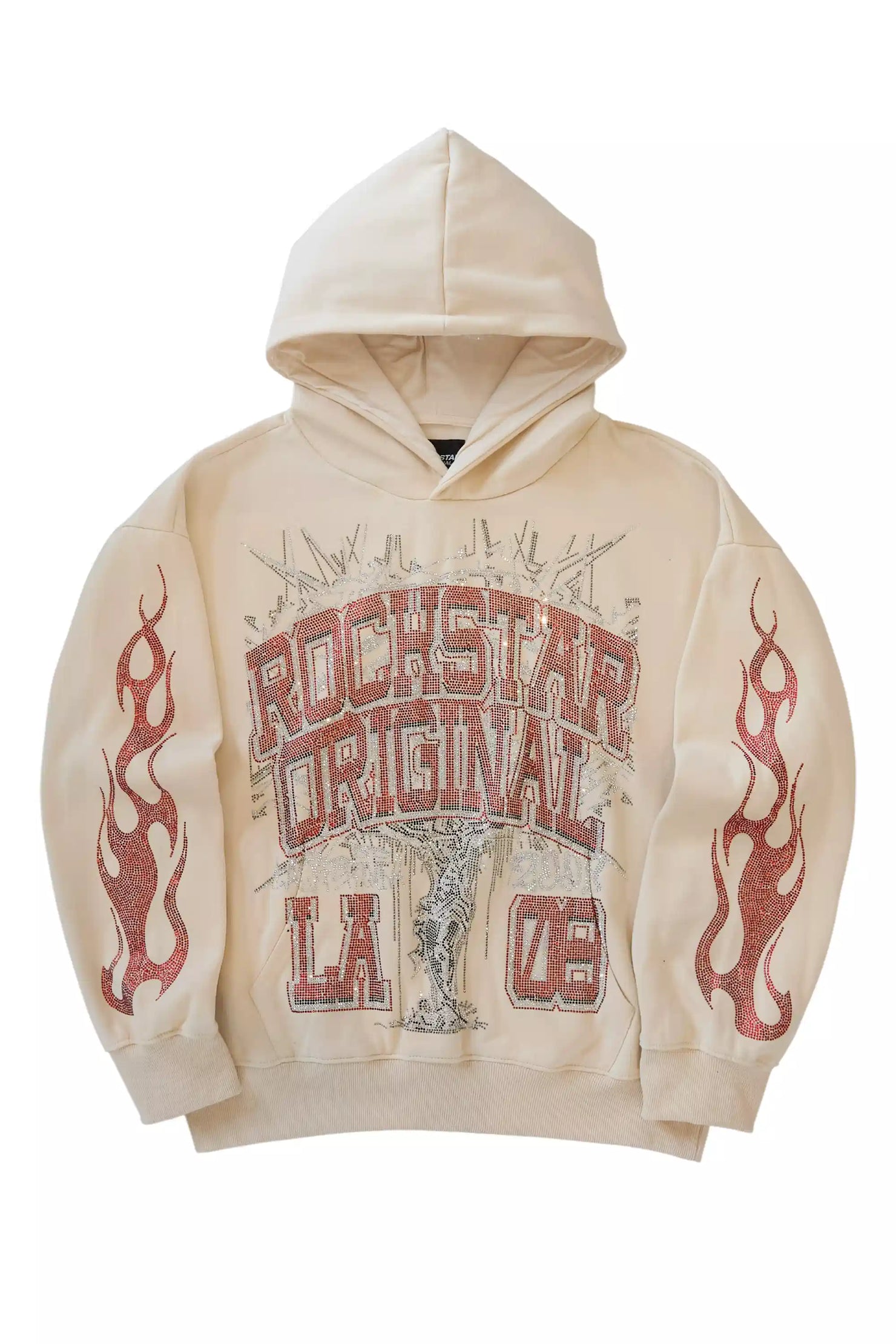 Lindsay Beige Rhinestone Hoodie