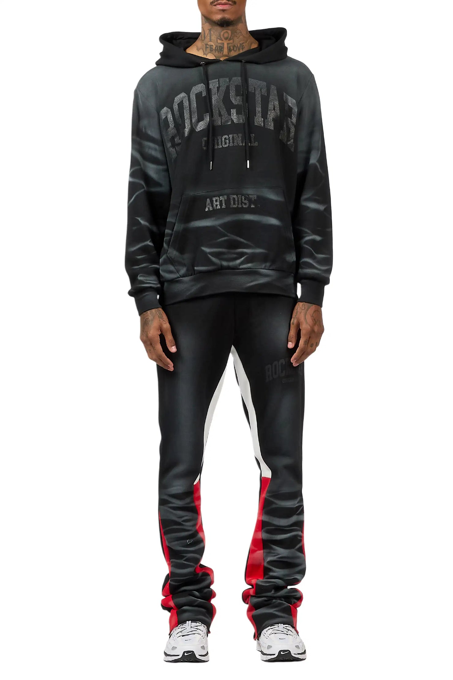 Nelly 2.0 Black Hoodie/Stacked Flare Track Set