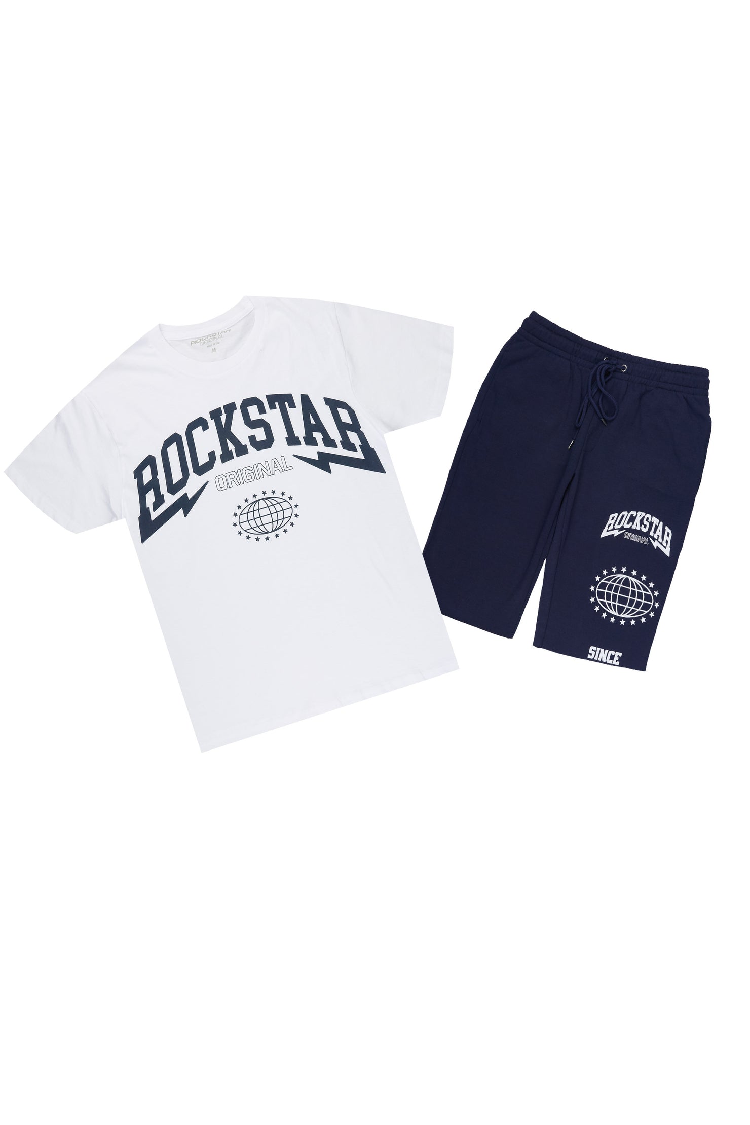 Stori White/Navy T-Shirt/Short Set