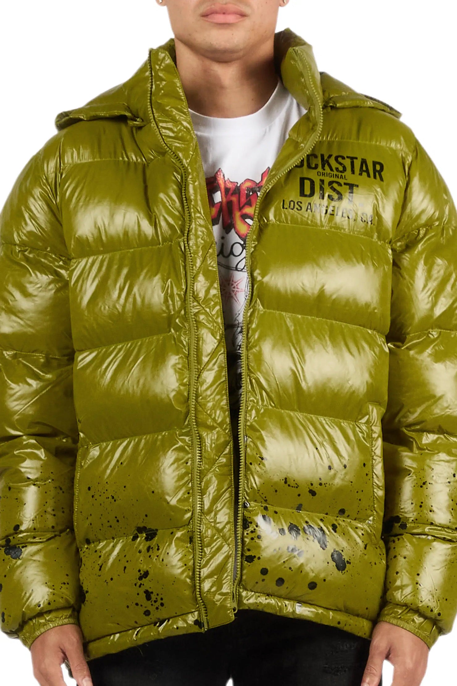 Raffer Olive Heavy Puffer Jacket