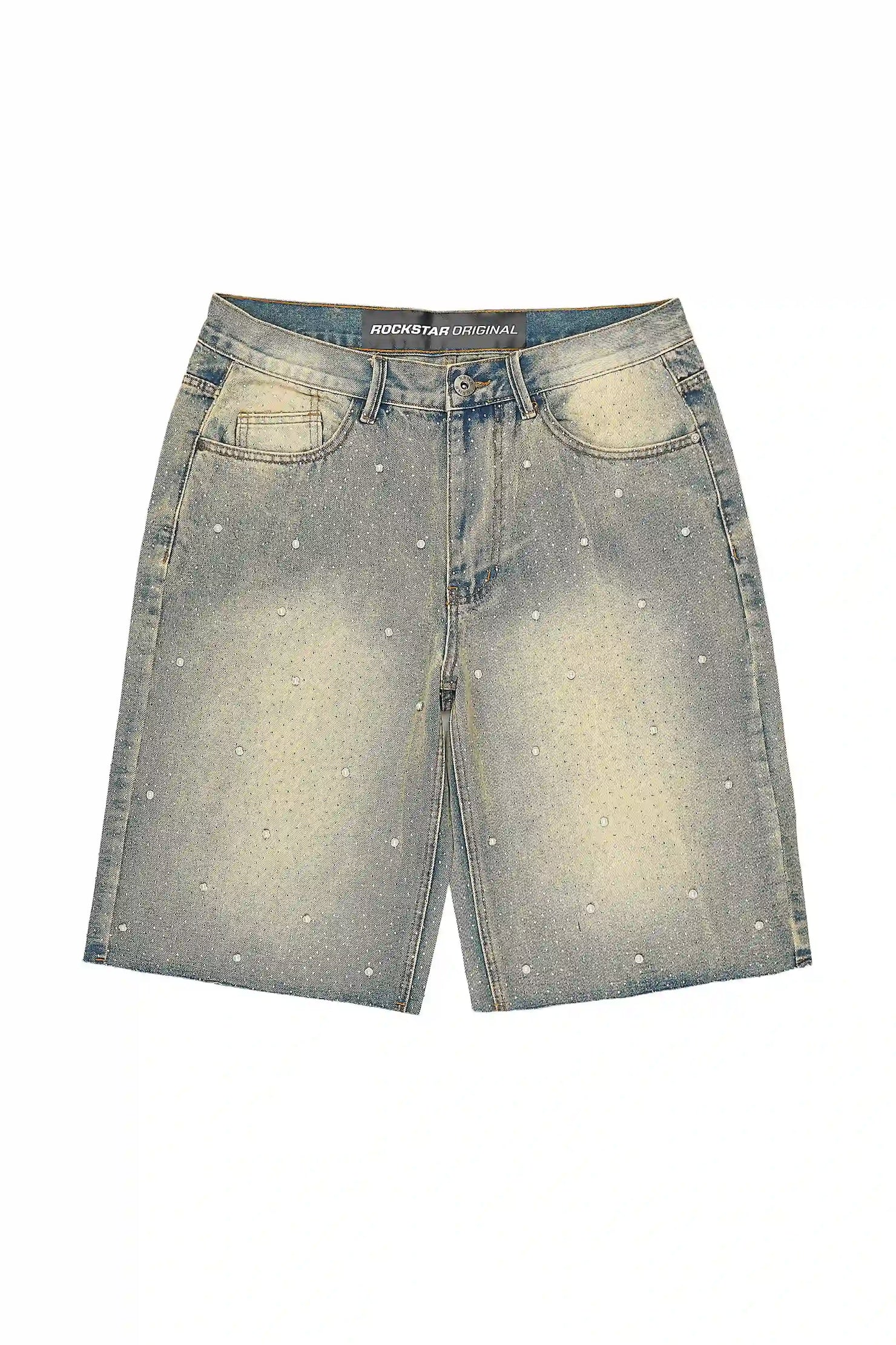 Rydell Blue Rhinestones Denim Short