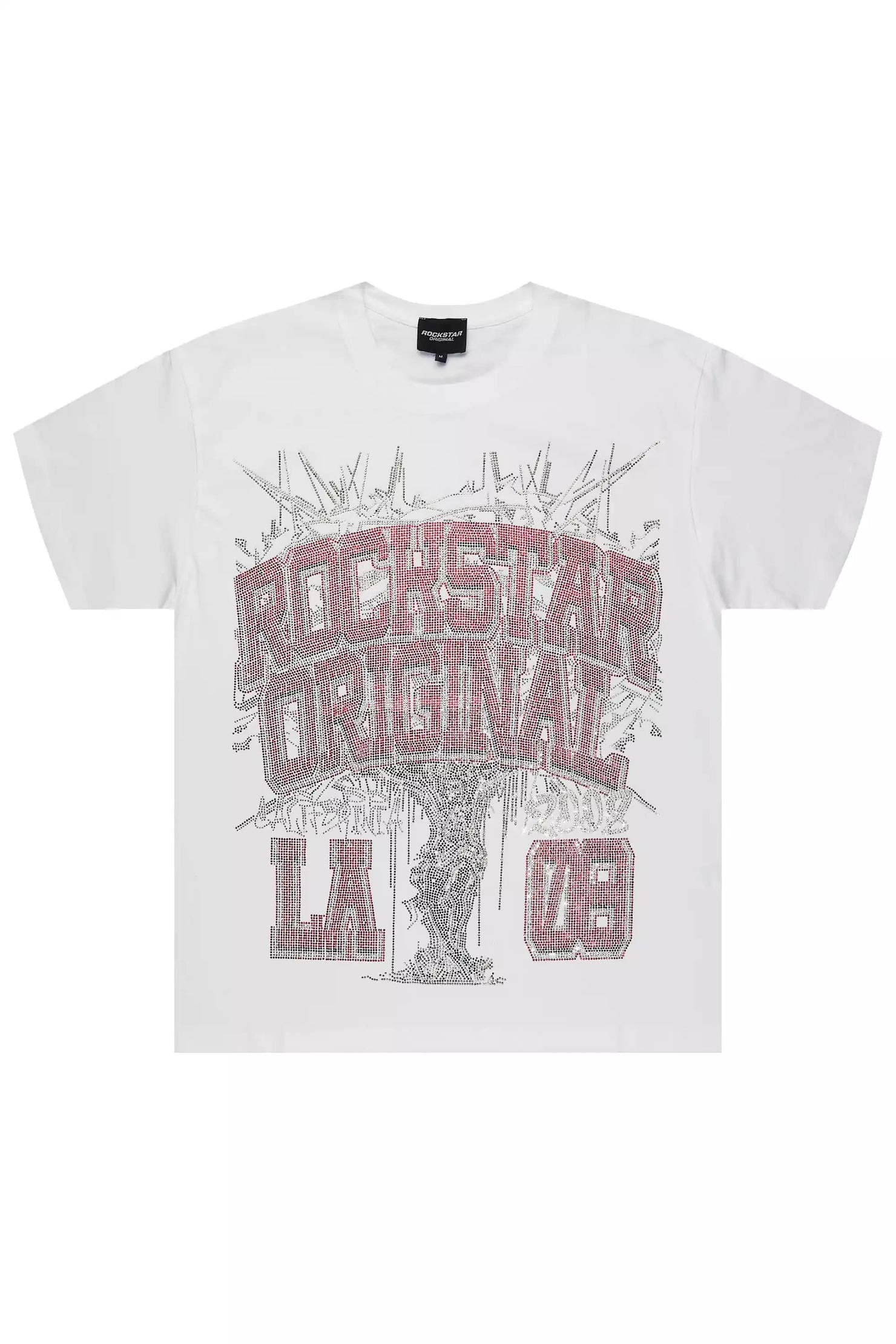 Oryn White Graphic Rhinestone T-Shirt