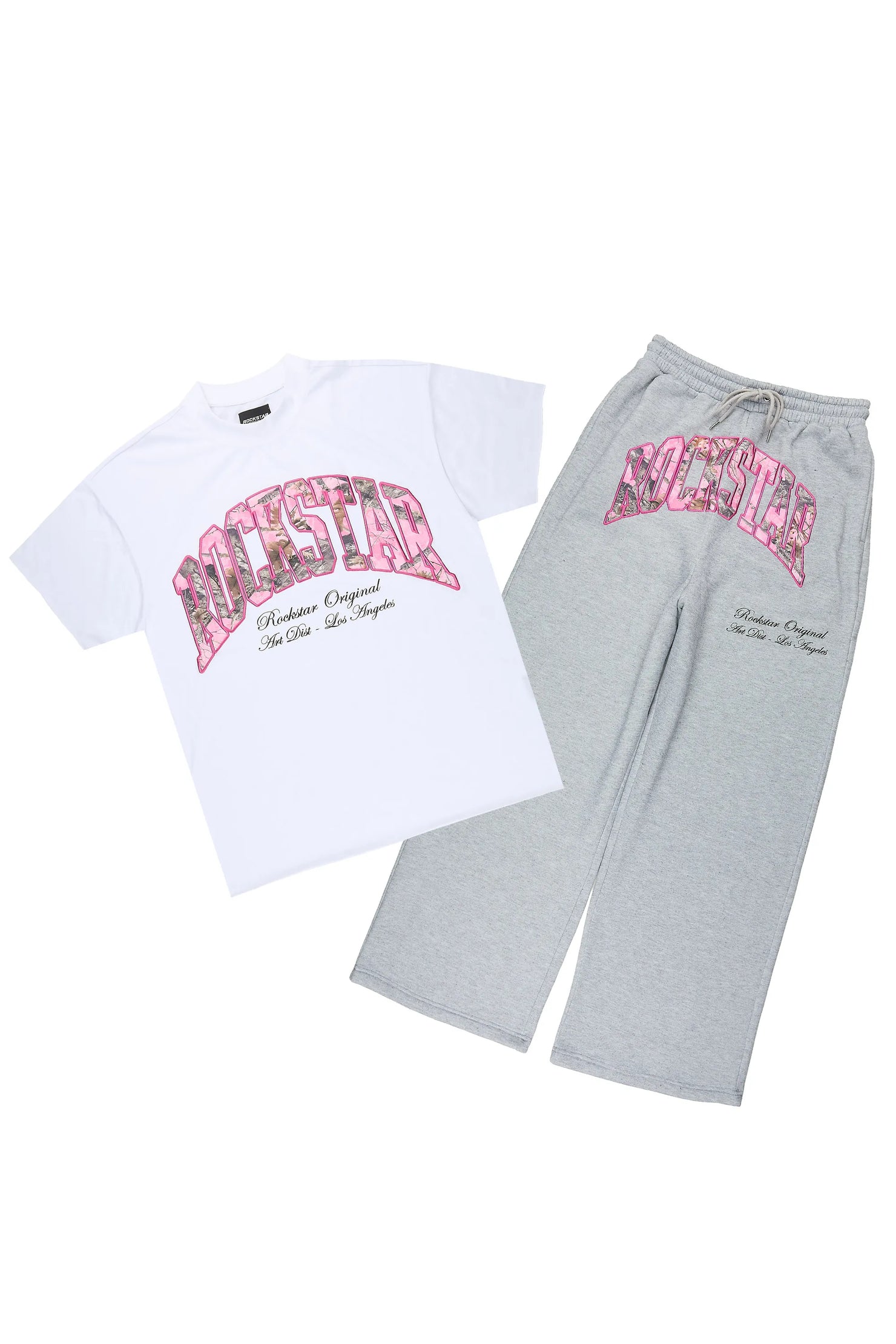 Alas Heather Grey T-Shirt/Baggy Track Set