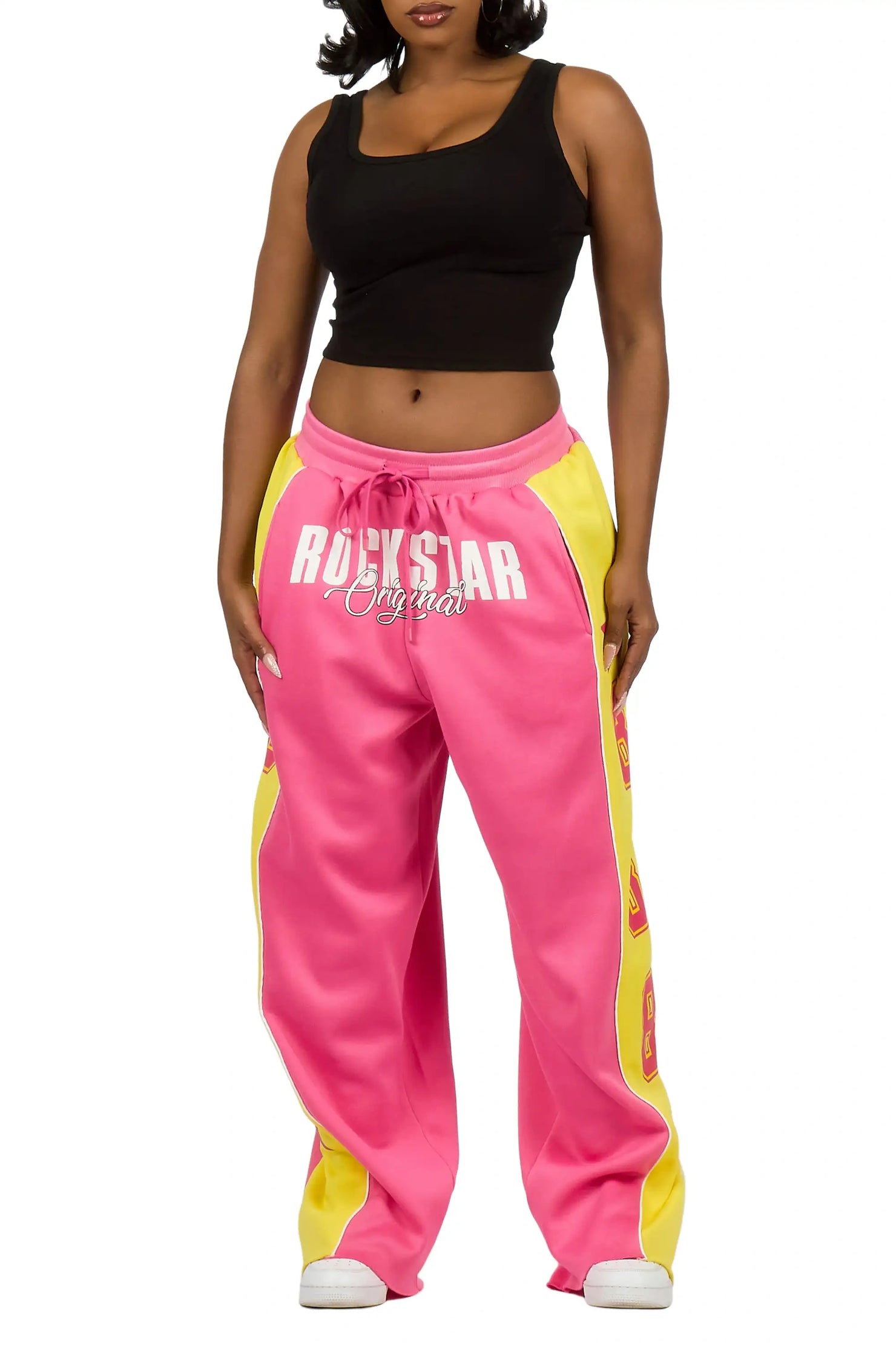 Airelle Pink/Yellow Baggy Track Pant