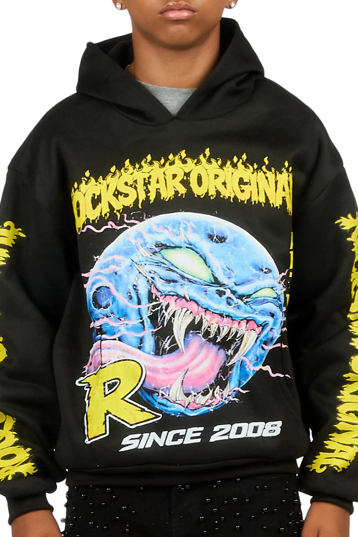 Boys Soren Black Graphic Hoodie