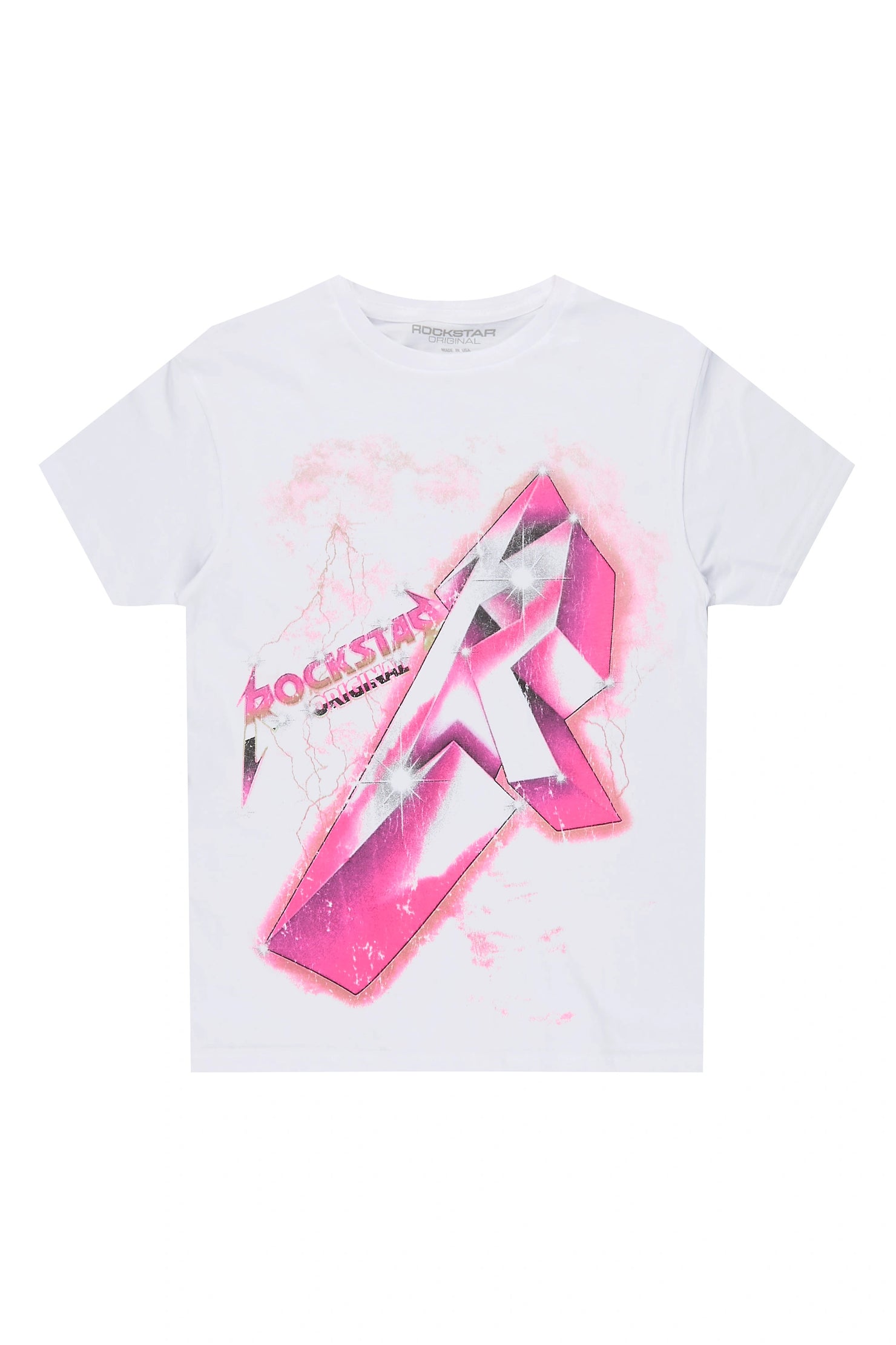 Girls Vayla White/Purple Graphic T-Shirt