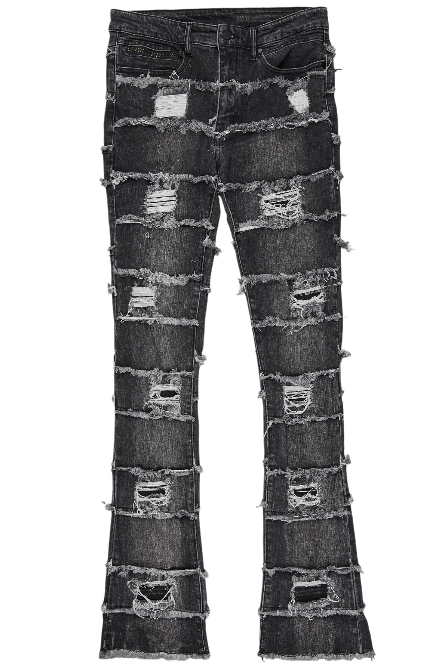 Sten Black Stacked Flare Jean