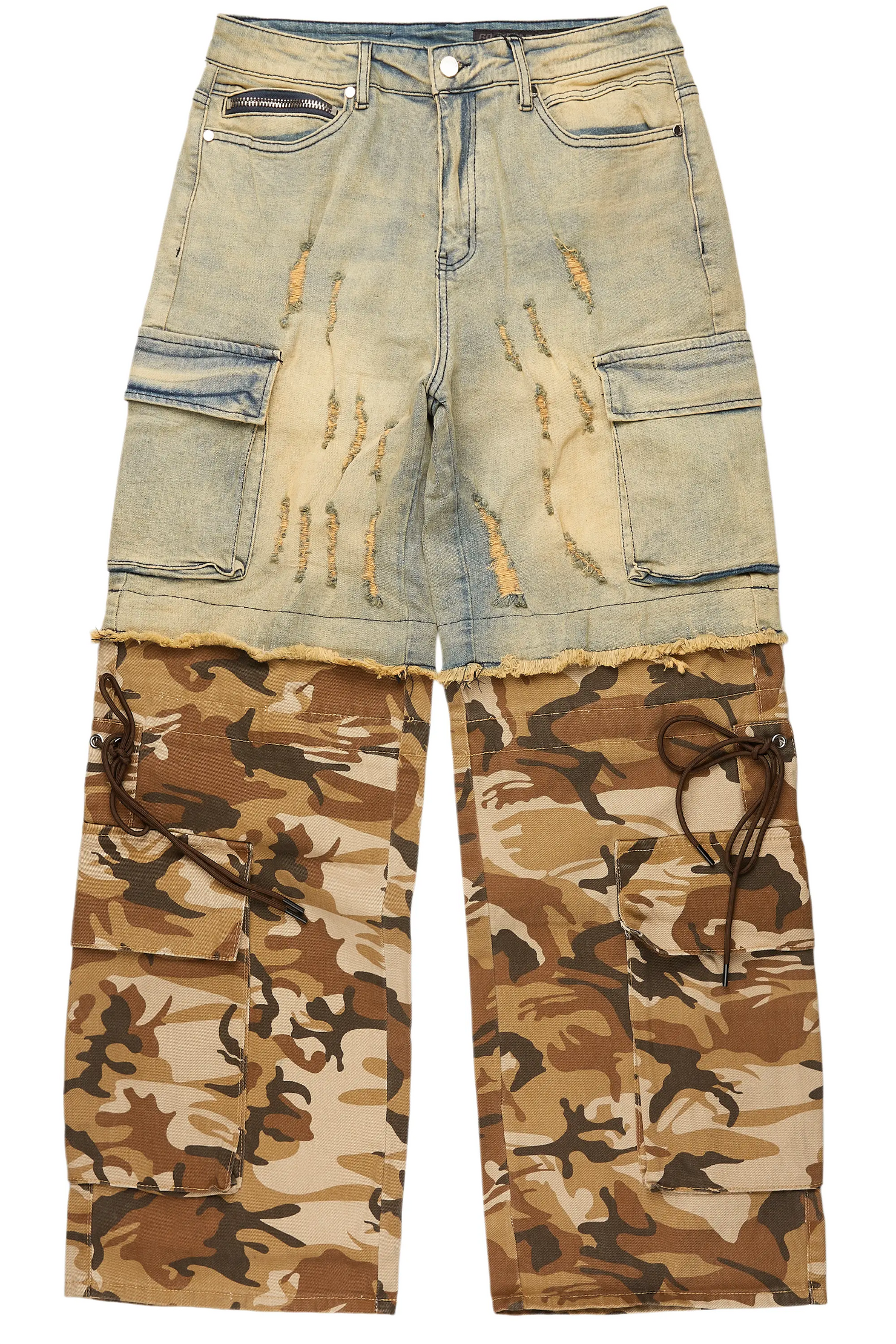 Baatar Blue/Brown Camo Baggy Fit Jean