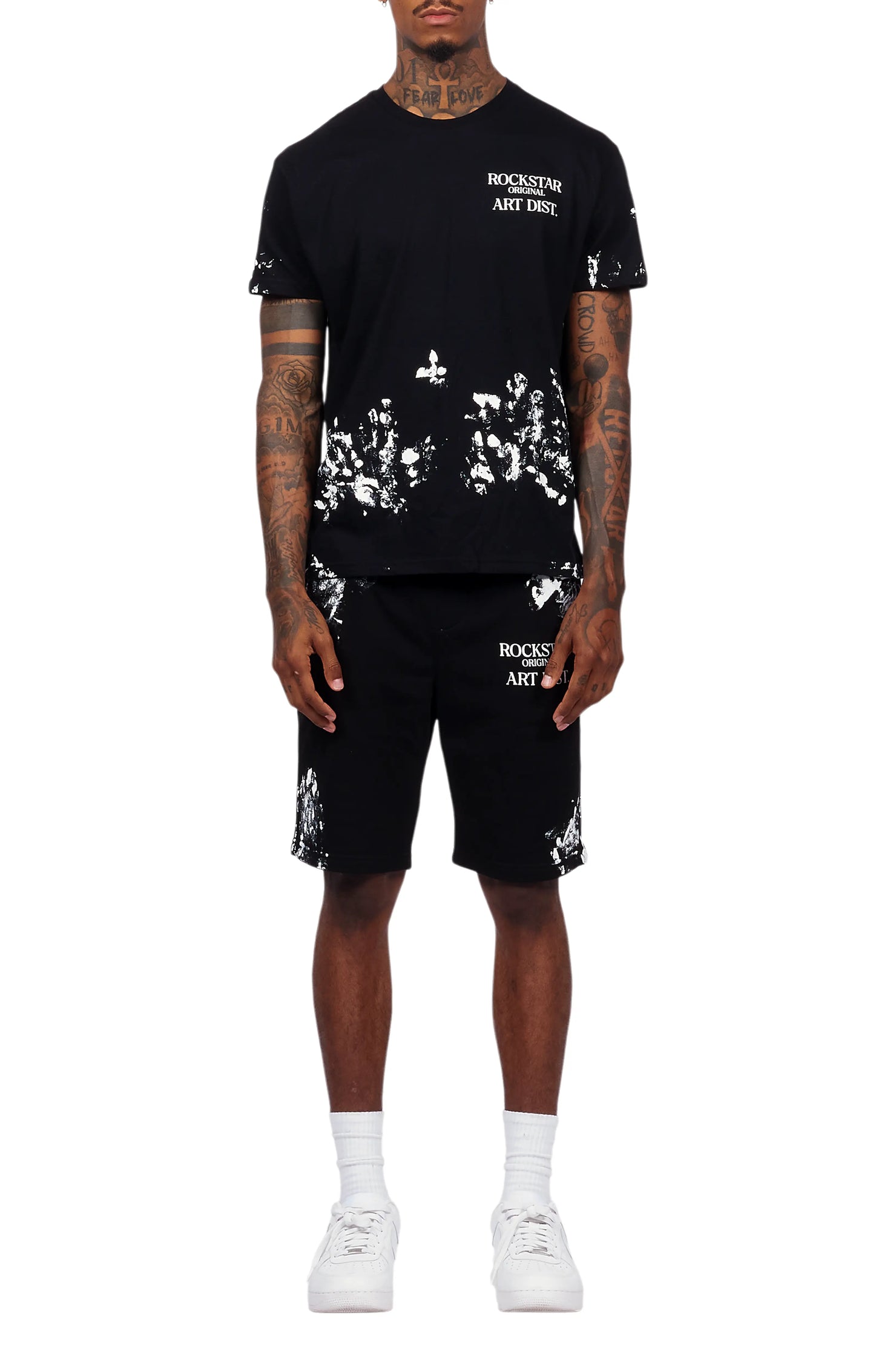 Filip Black Graphic T-Shirt Short Set