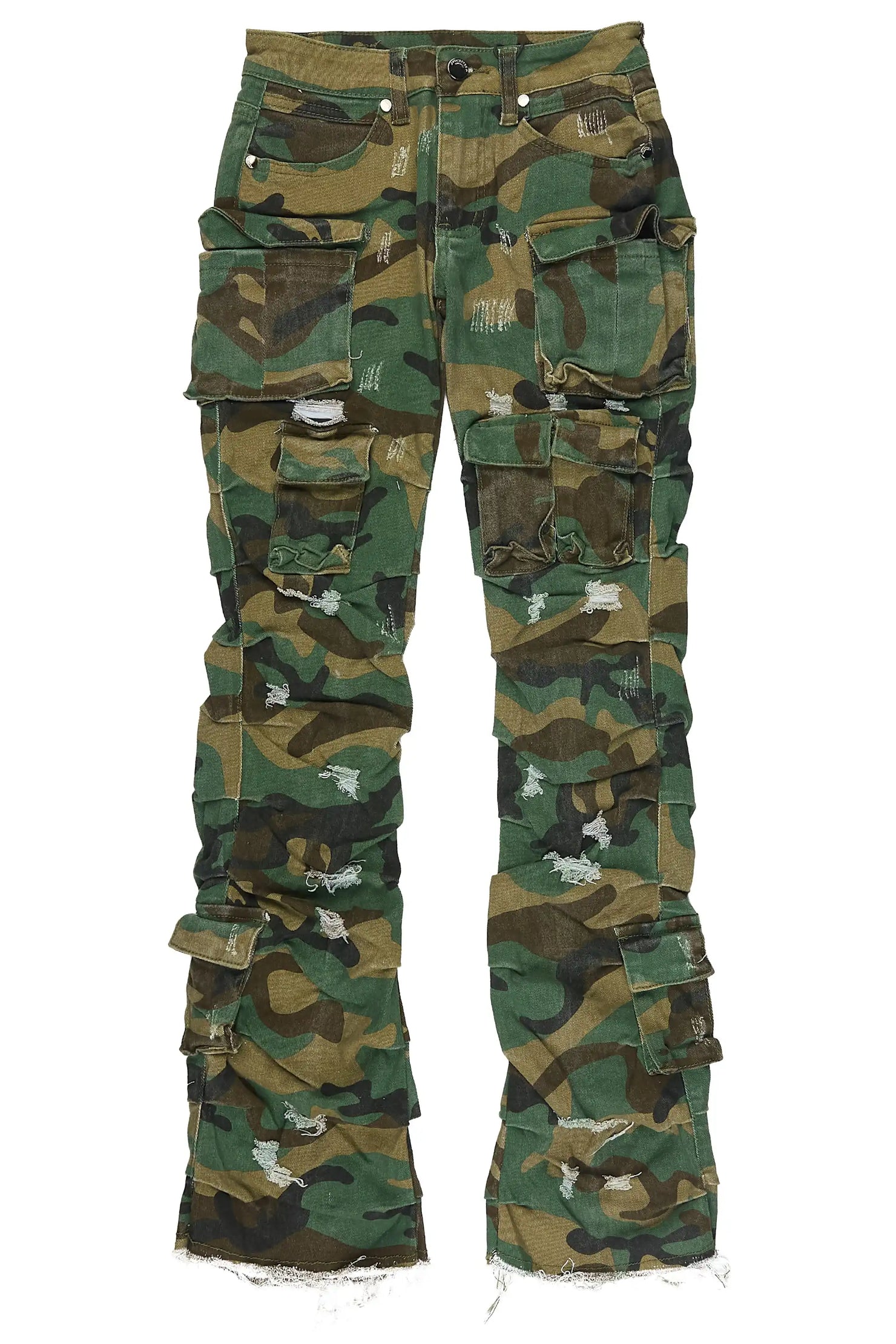 Boys Gentry Camo Stacked Flare Jean