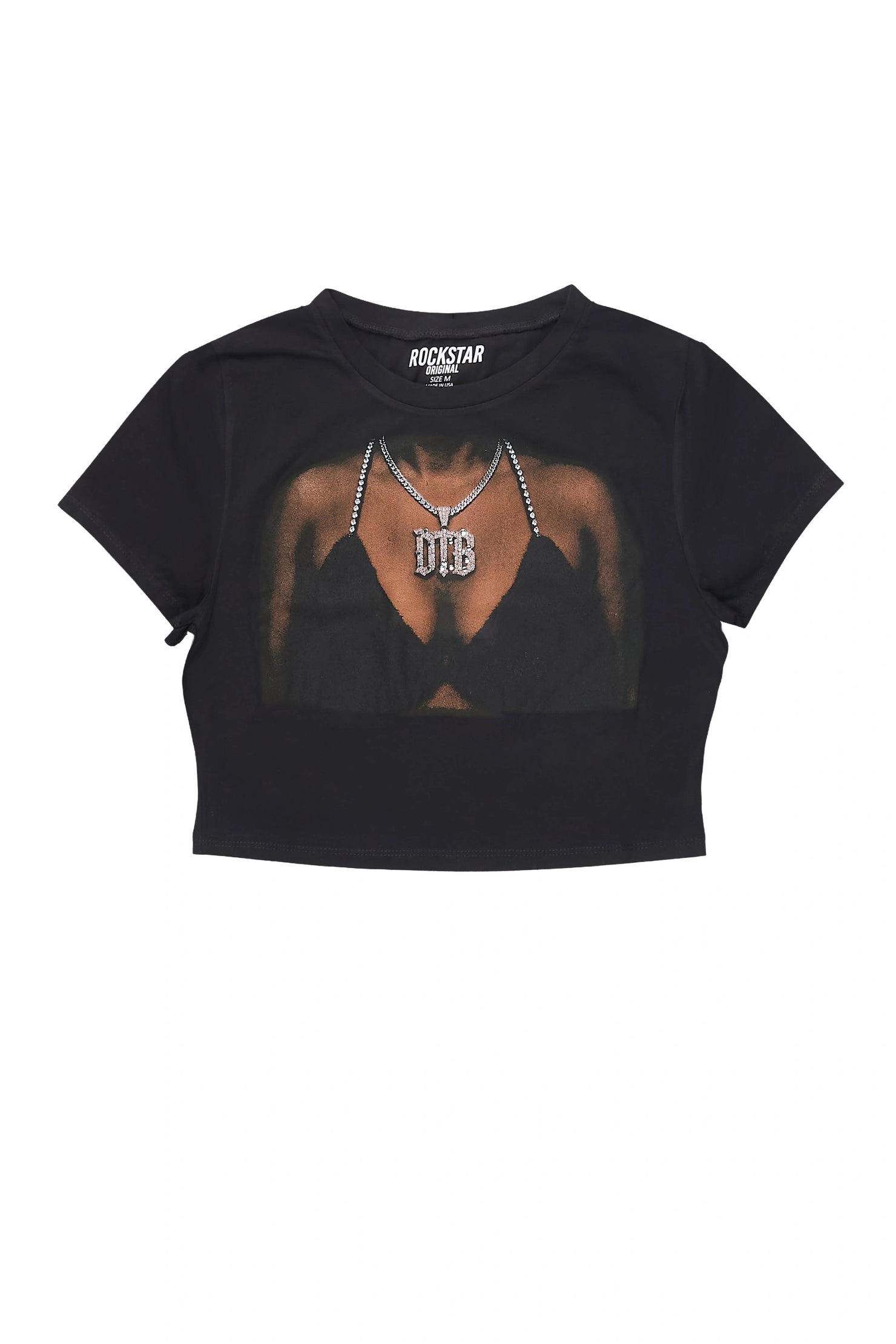 RSO X Diamond the Body Collab Black Baby Tee Shirt