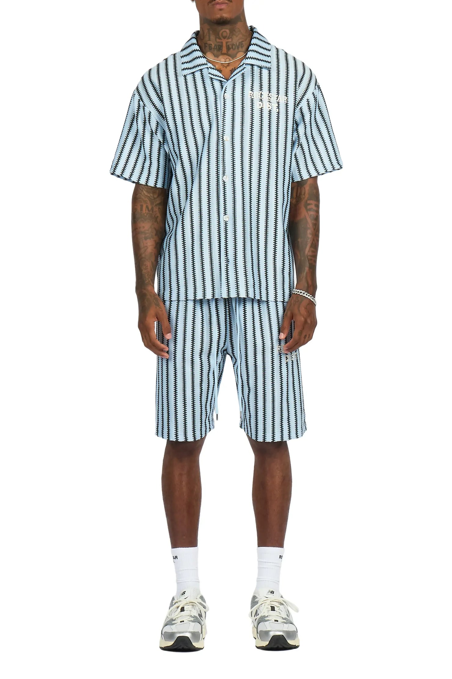 Gerald Light Blue Button Down Shirt/Short Set