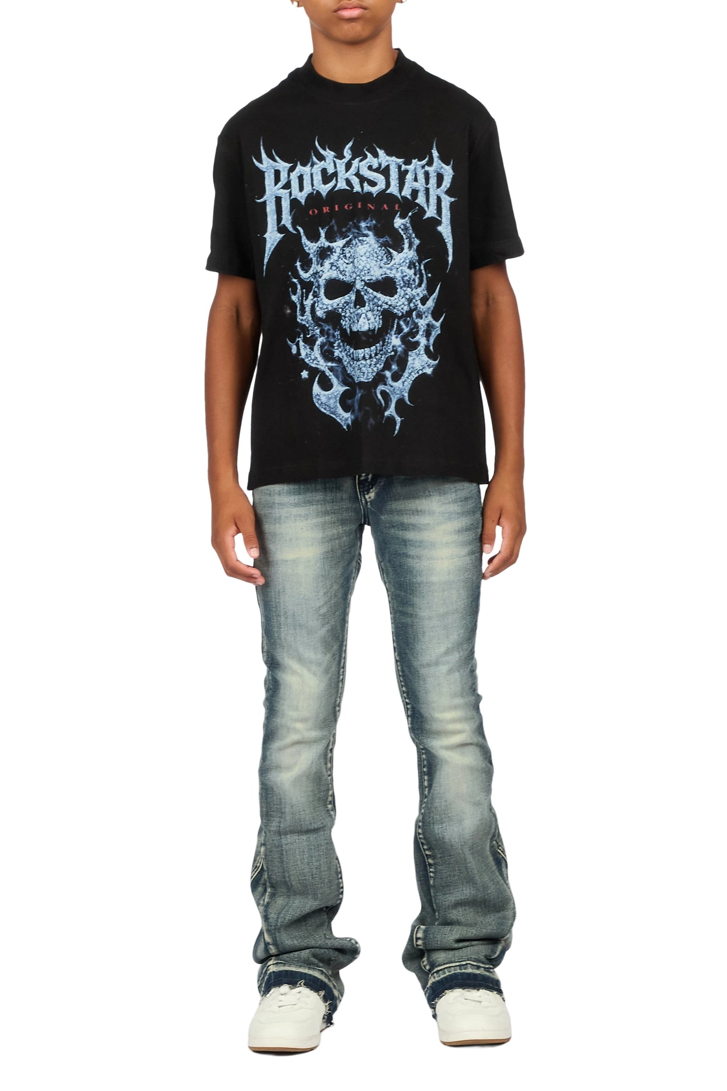 Boys Nexar Blue Stacked Flare Jean