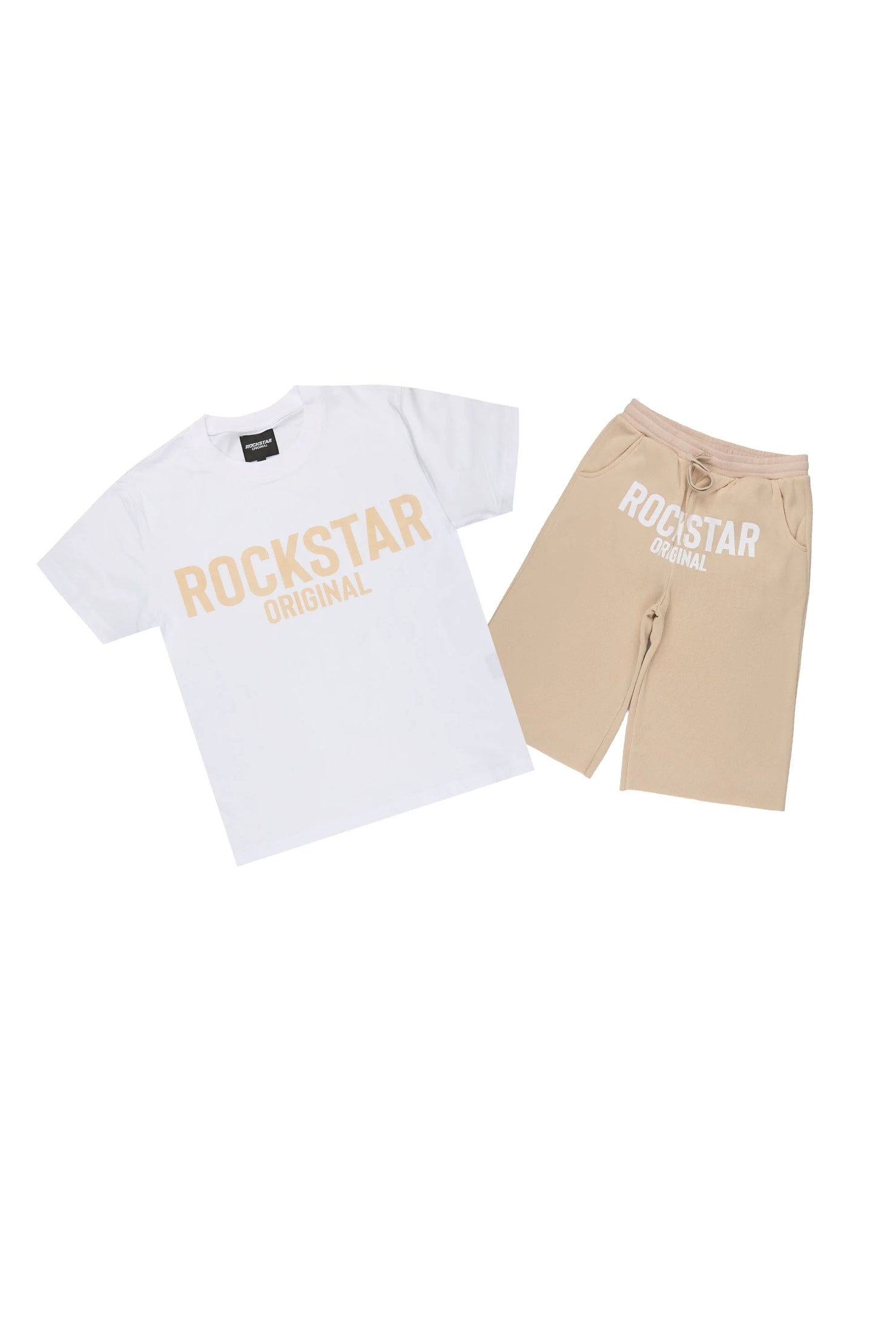Boys Mikasso White/Beige T-Shirt/Short Set