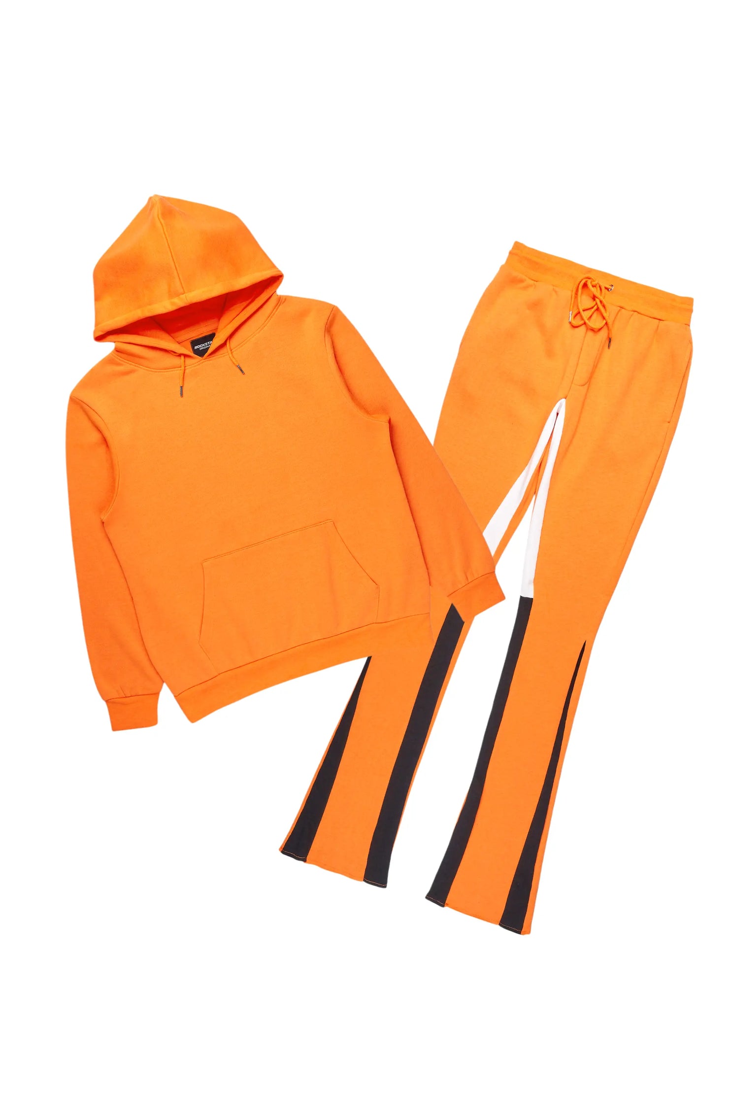 Basic Orange Hoodie/Stacked Flare Track Set