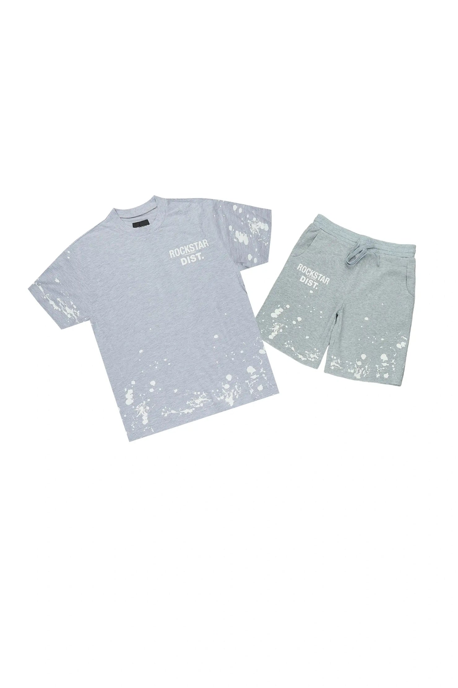 Boys Rafix Heather Grey Graphic T-Shirt/Short Set