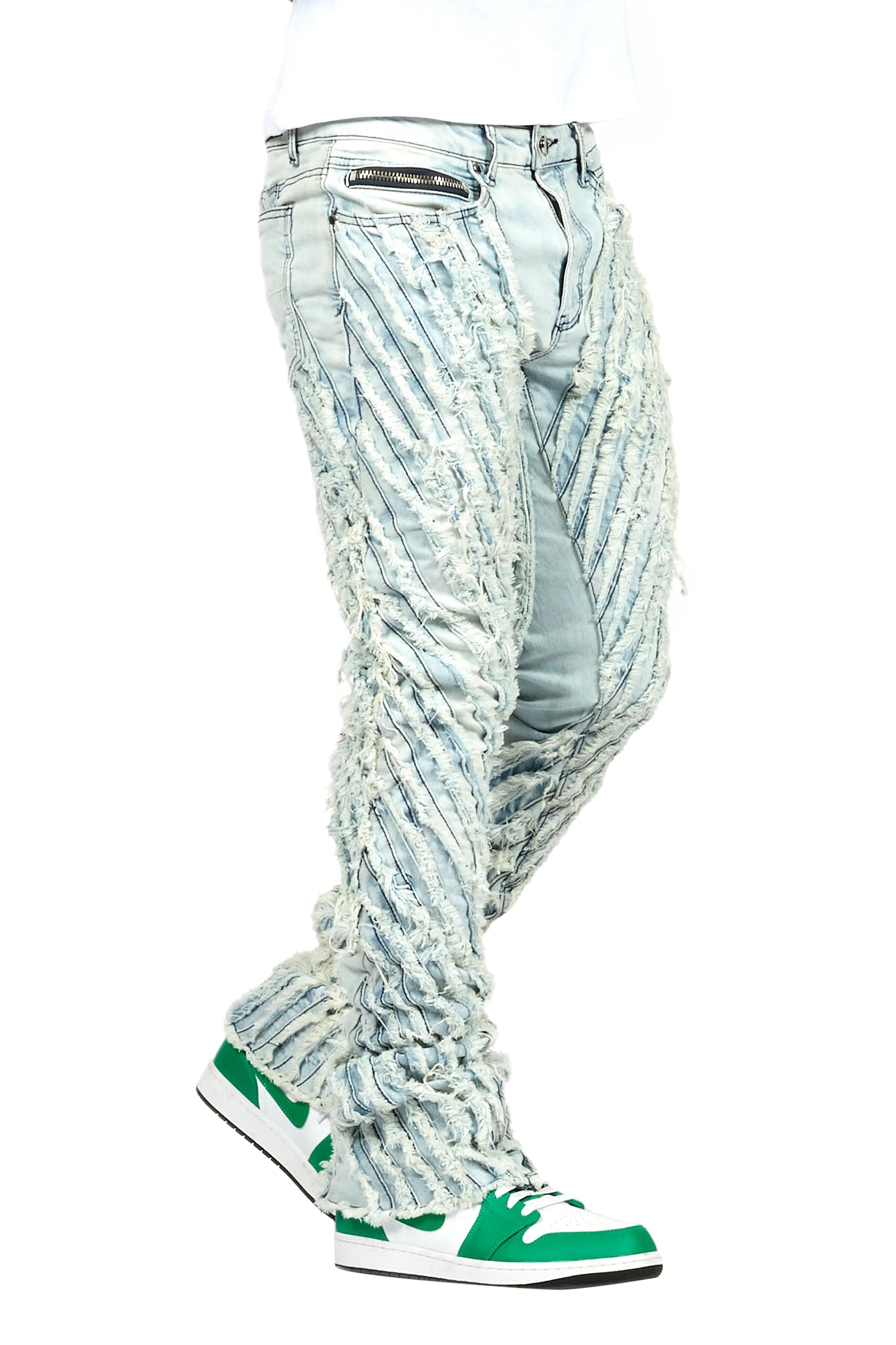 Figg Light Blue Stacked Flare Jean