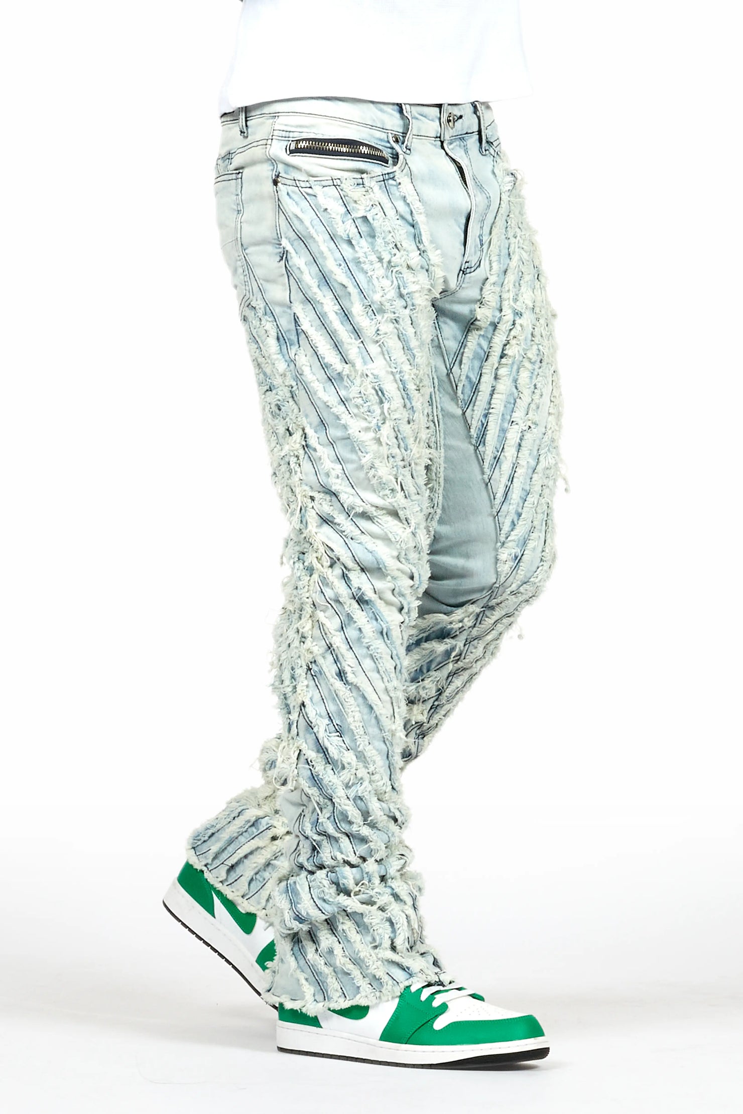 Figg Light Blue Stacked Flare Jean