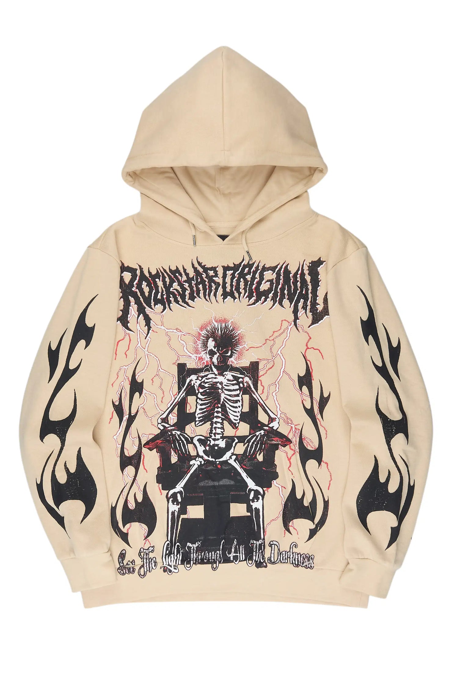 Deathrow 2.0 Beige Graphic Hoodie