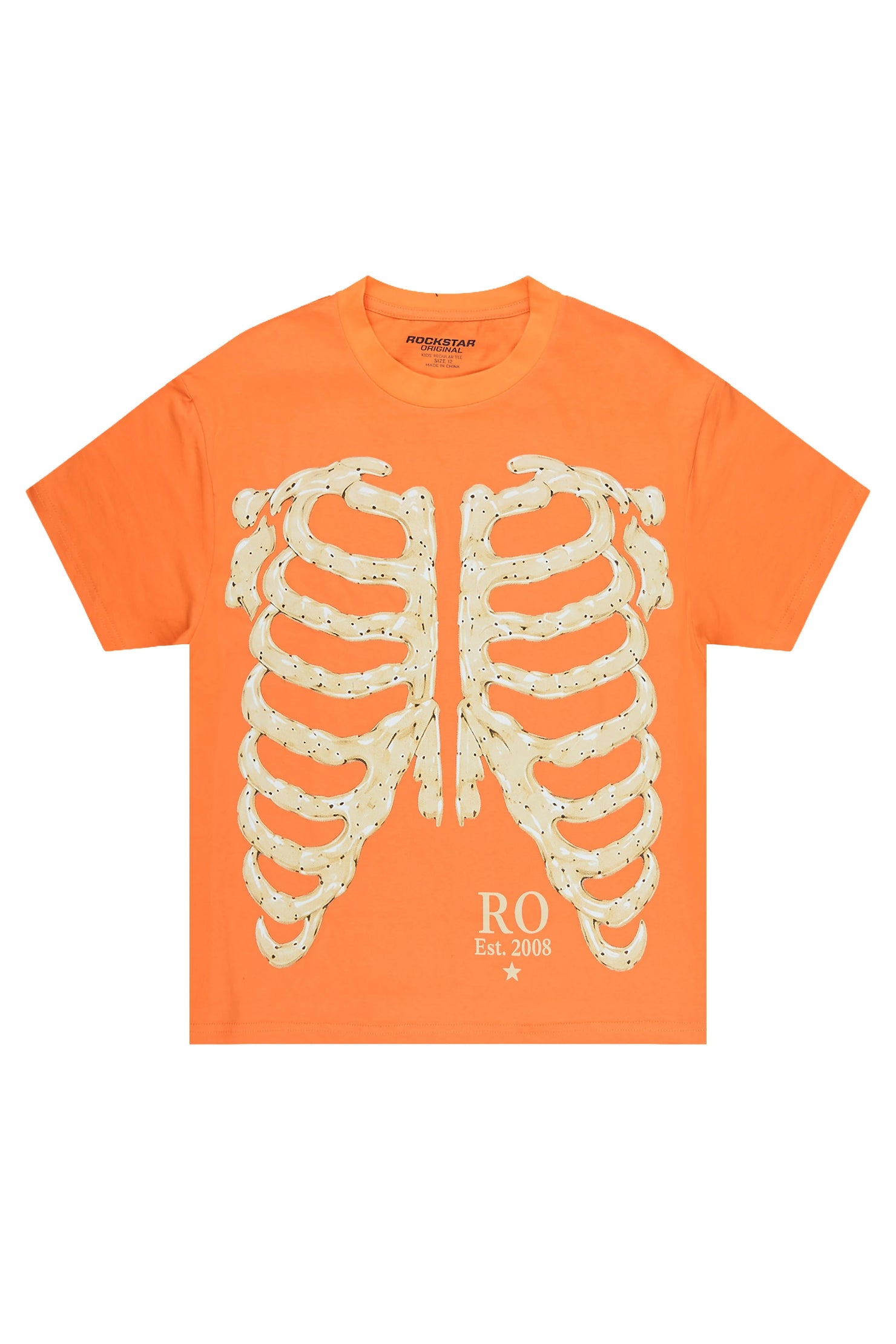 Boys Vermis Orange Grapchic T-Shirt