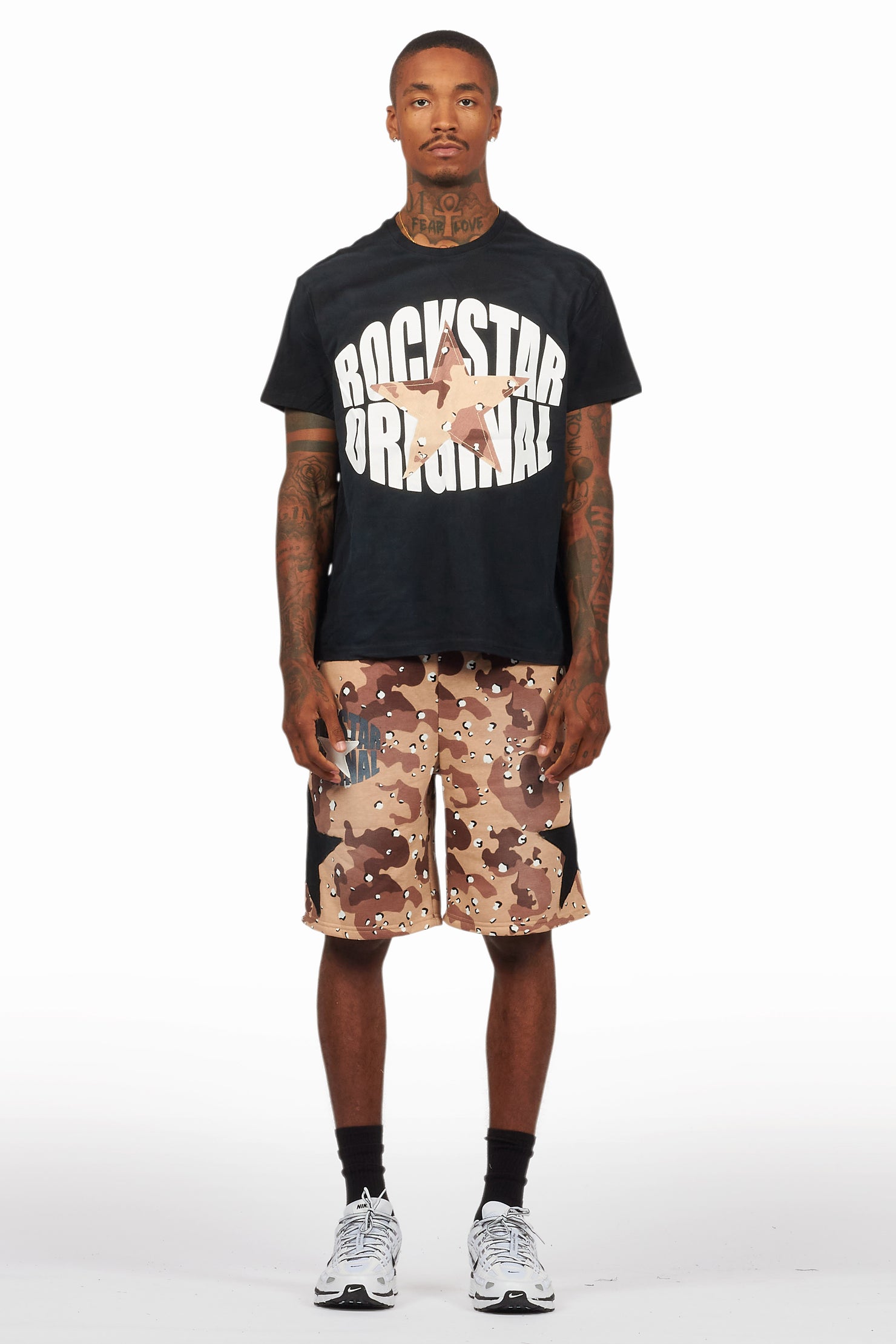 Sarge Vintage Black/Desert Camo T-Shirt/Short Set