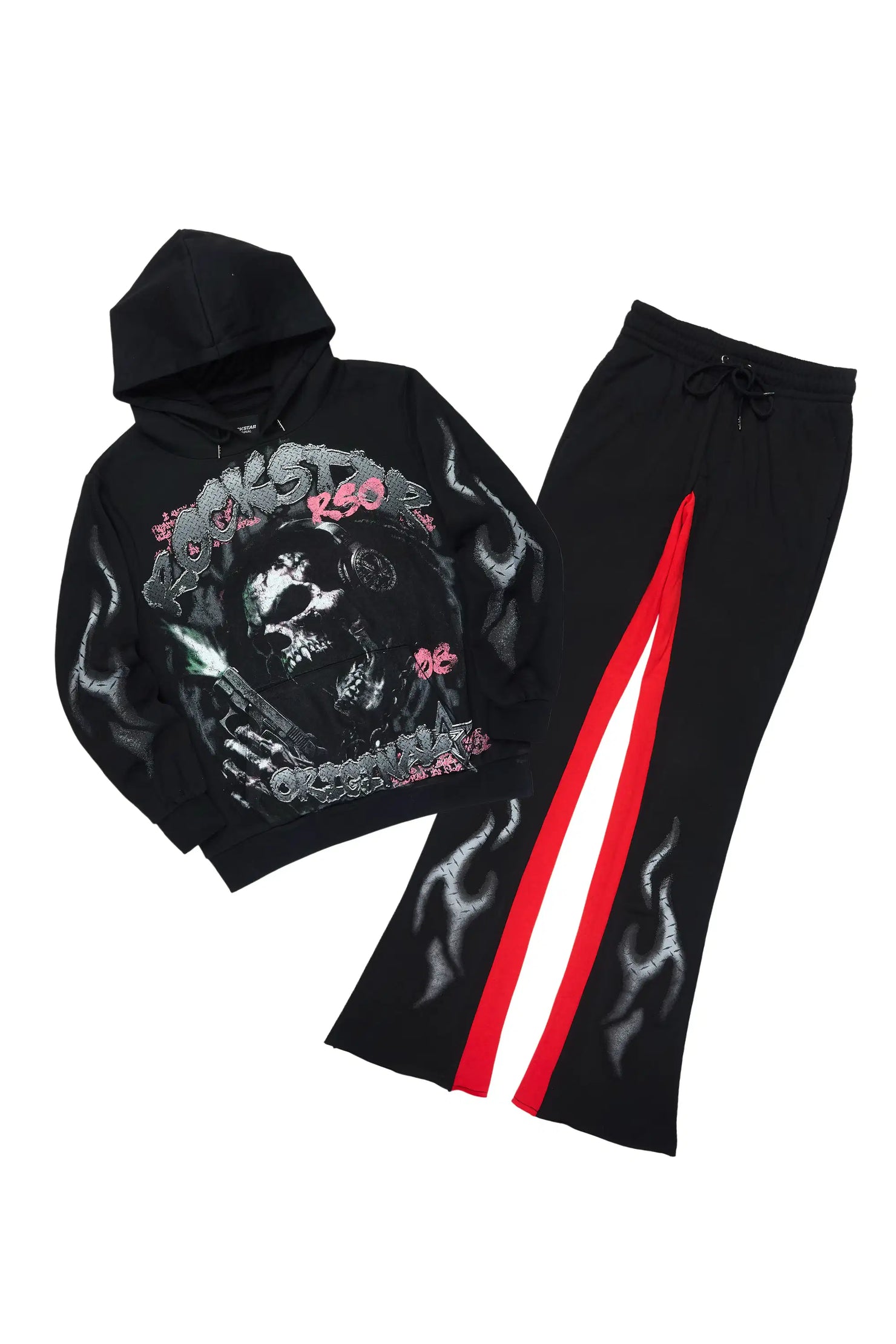 Tylenz Black Hoodie/Baggy Fit Pant Set