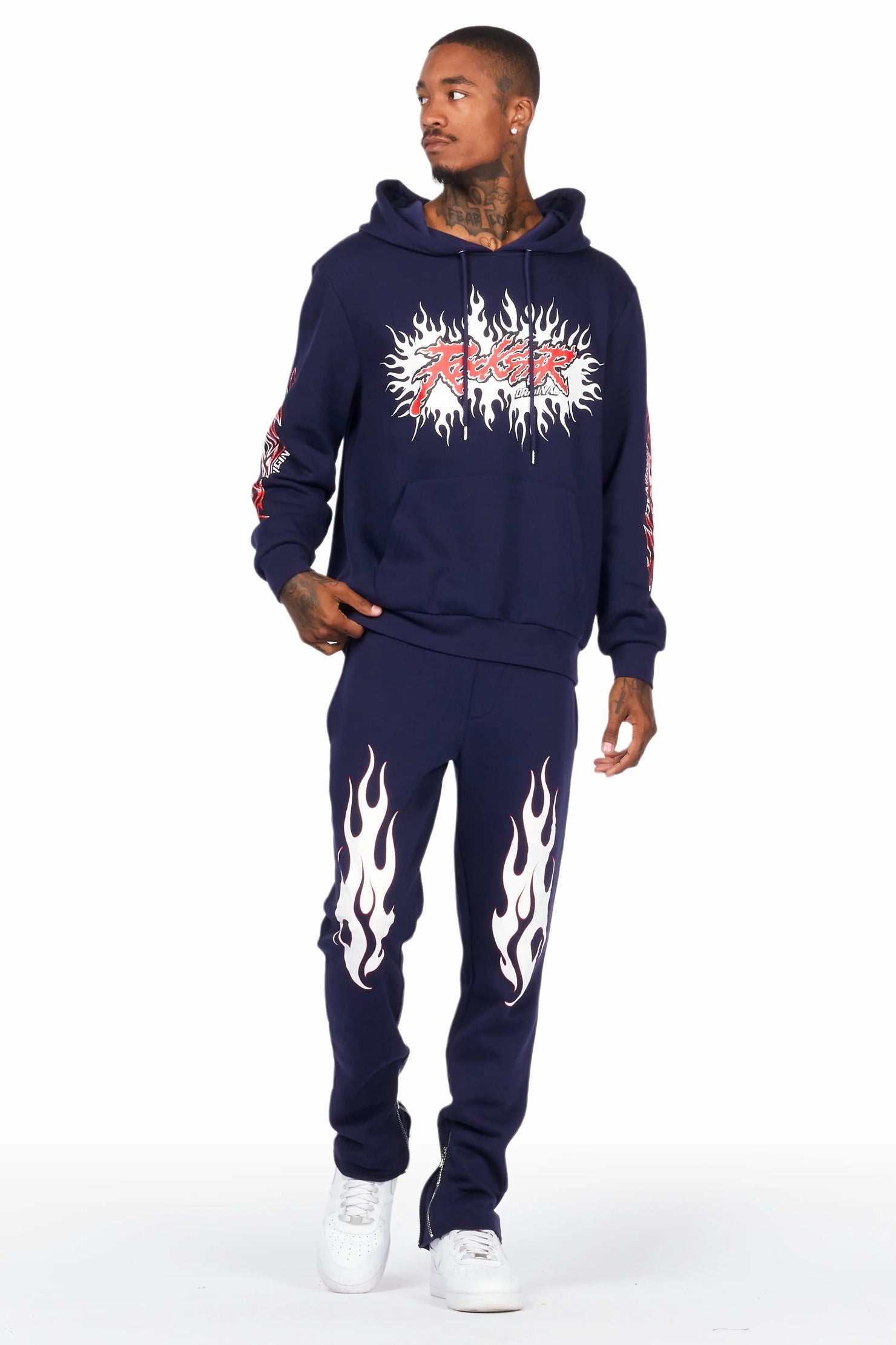 Tidus Navy Slim Fit Track Set