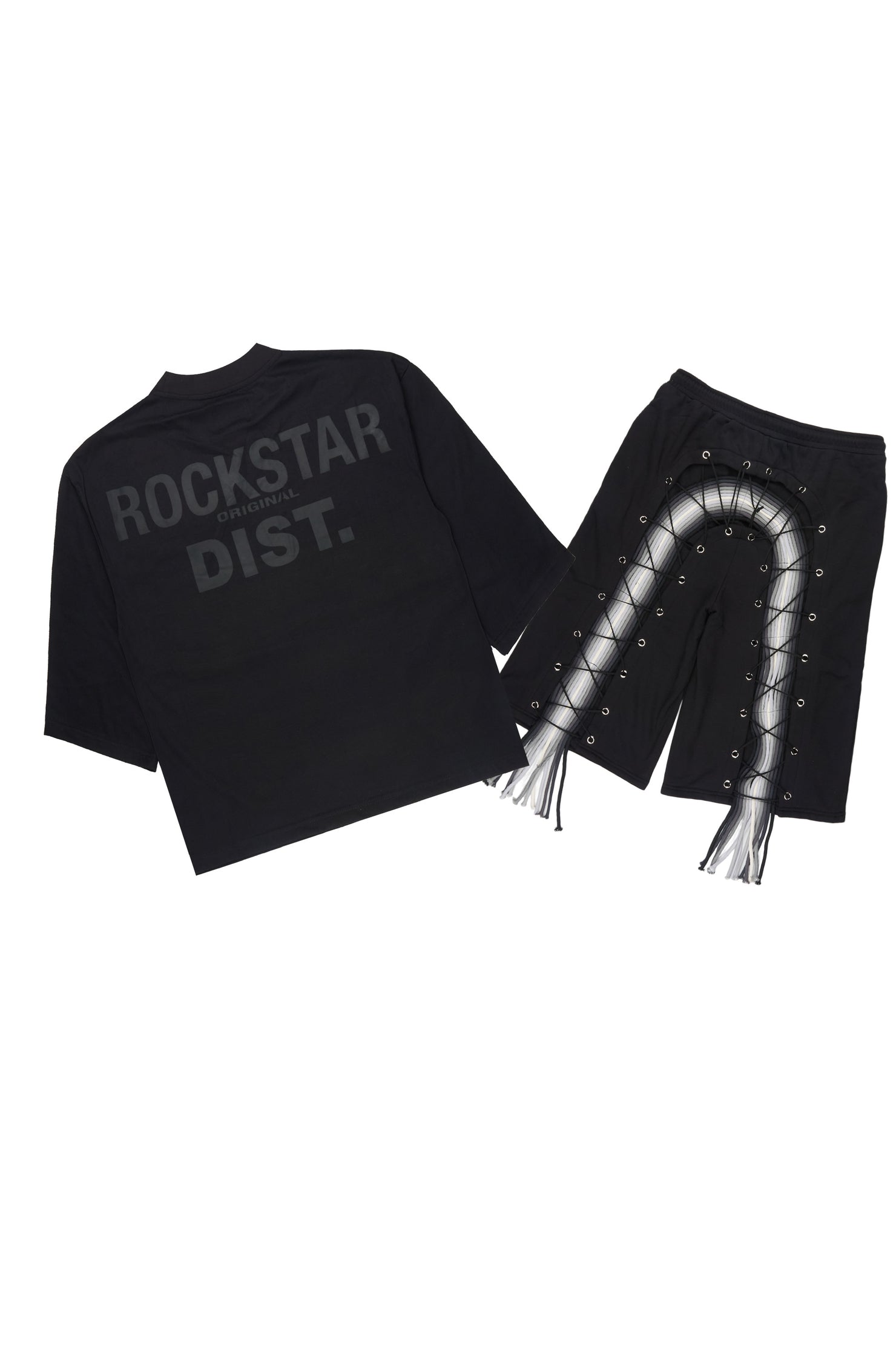 Jolan Black T-Shirt/Jort Set