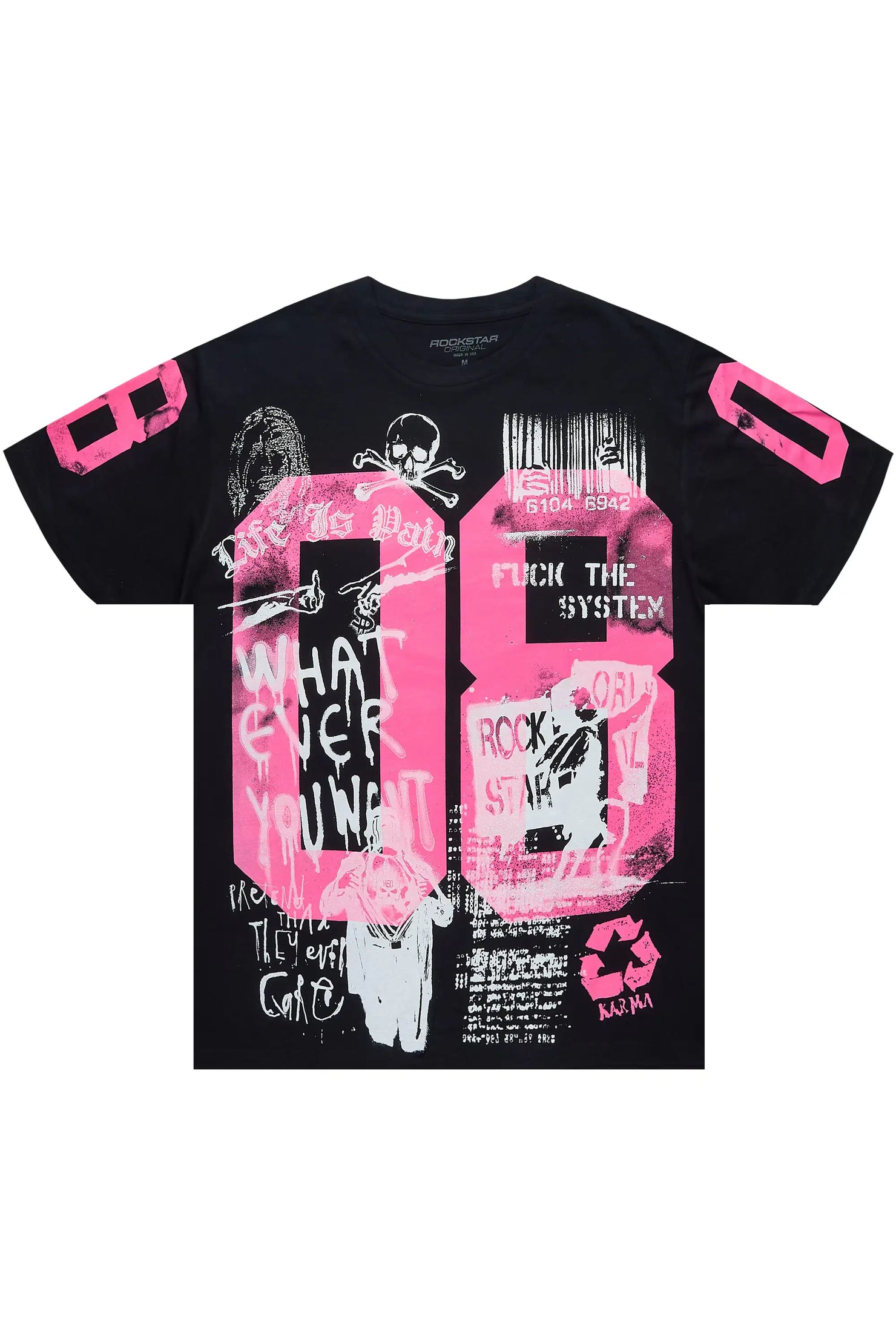 Kammile 2.0 Black/Pink Oversized T-Shirt