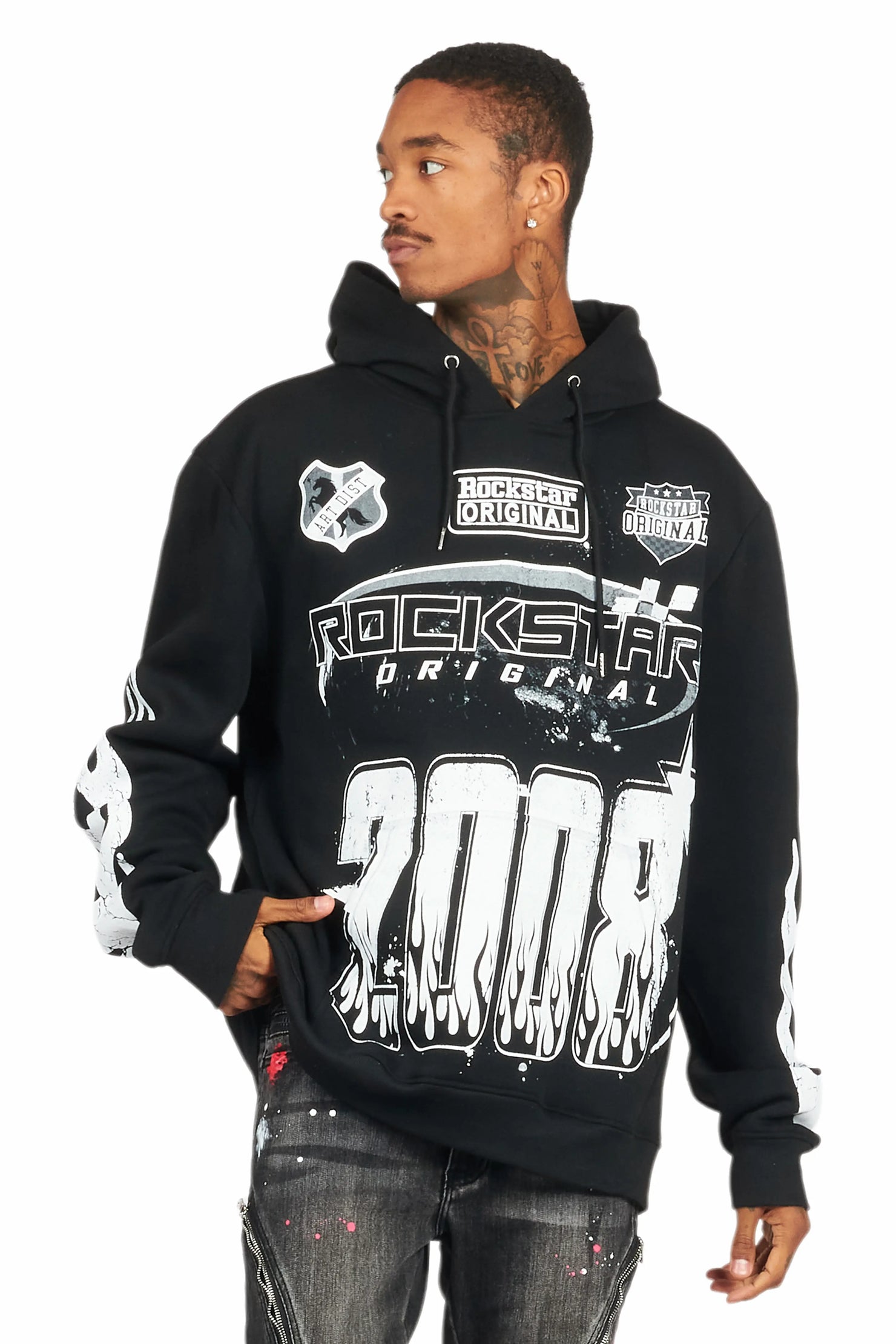 Amos Black Graphic Hoodie