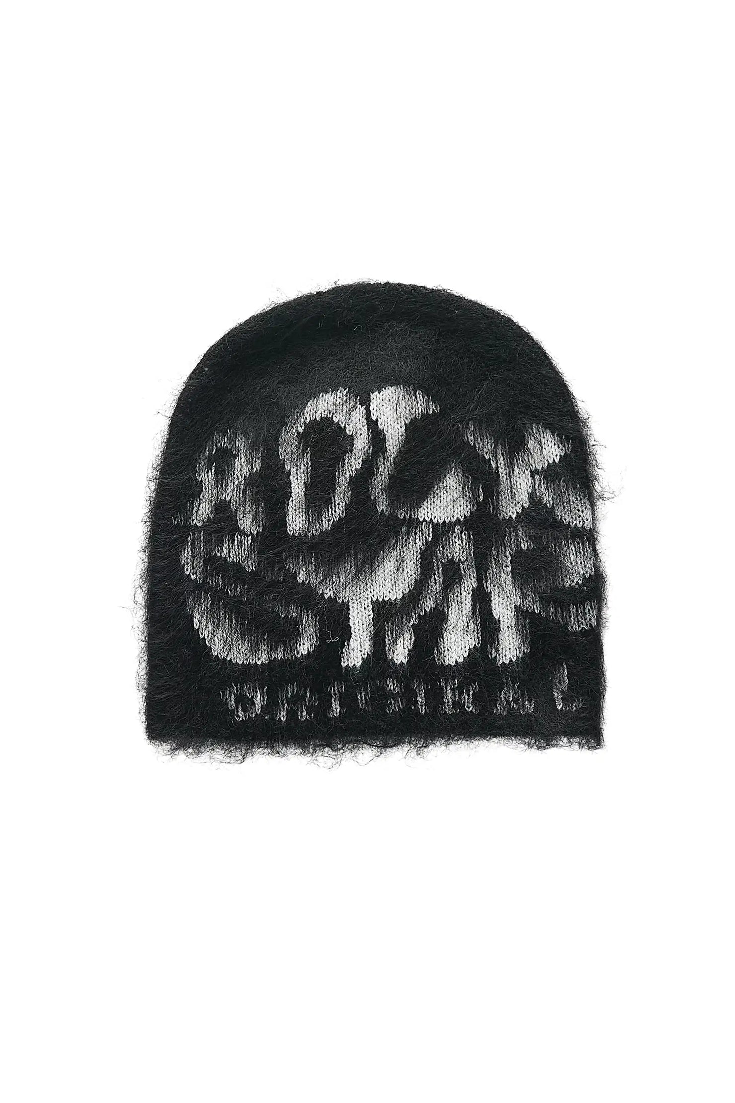 Warblen Black Knitted Mohair Beanie