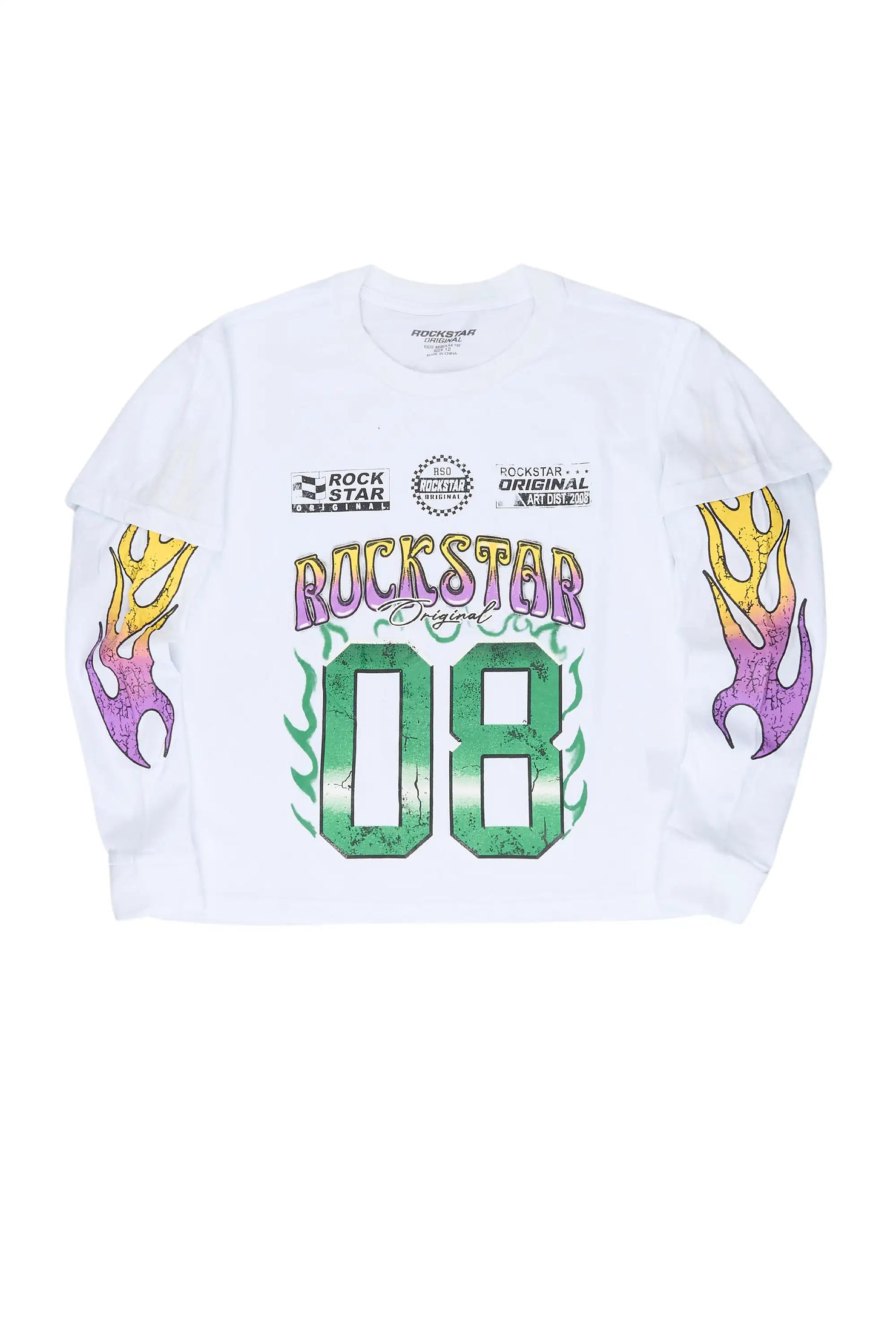 Boys Quito White Long Sleeve Graphic T-Shirt