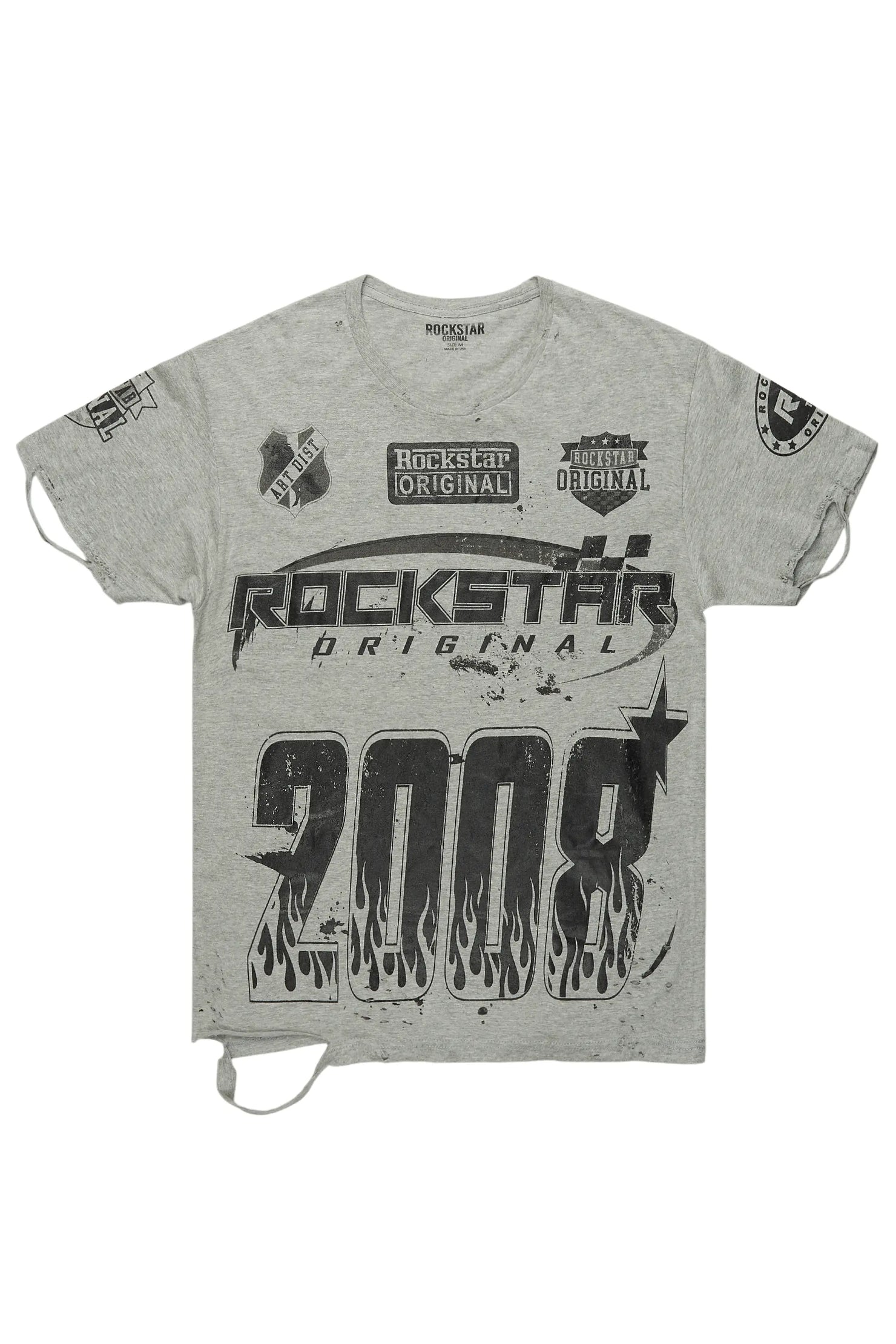 Amos Heather Grey Graphic T-Shirt