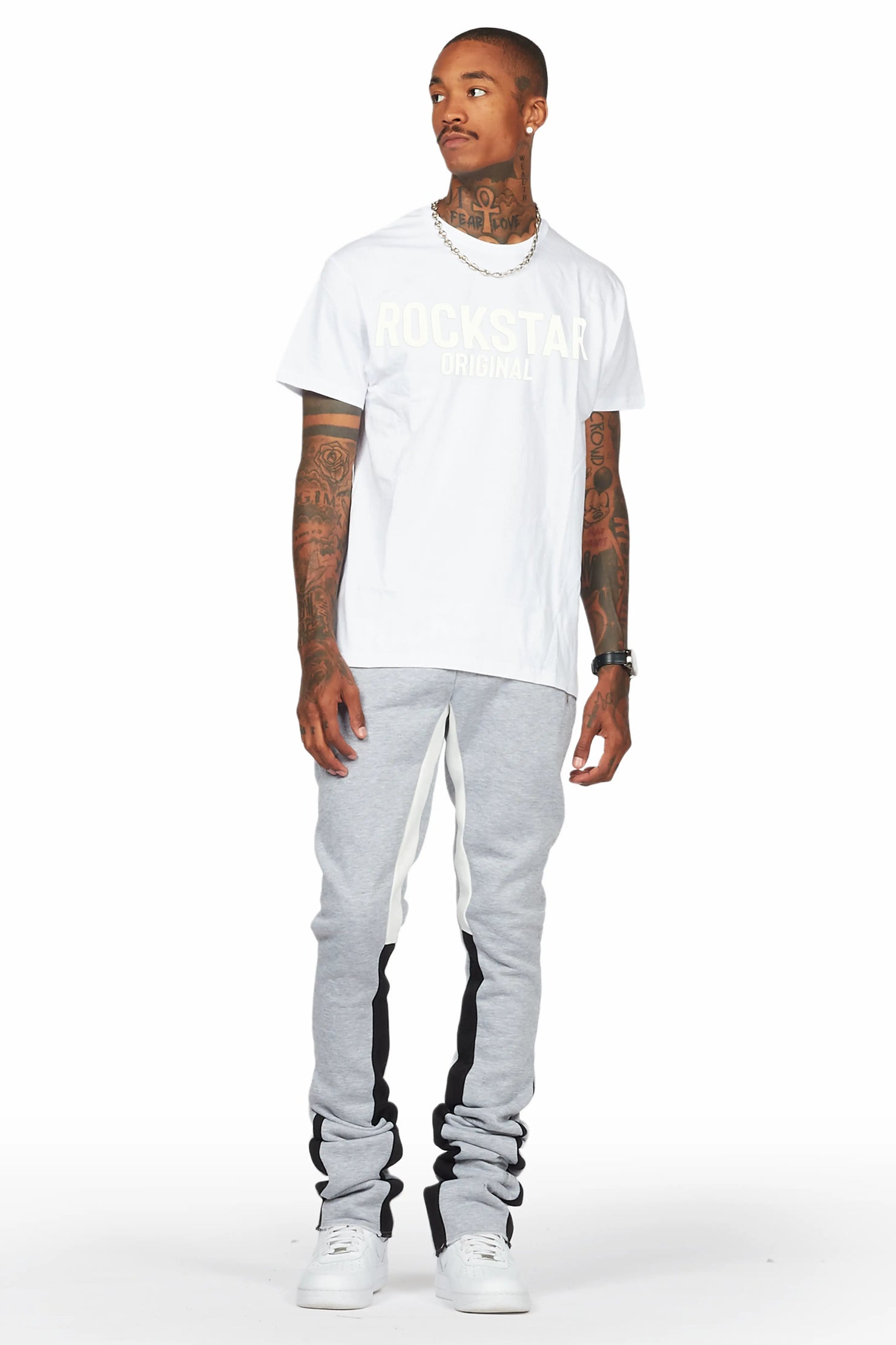 Sana White/Grey T-Shirt/Super Stacked Track Set