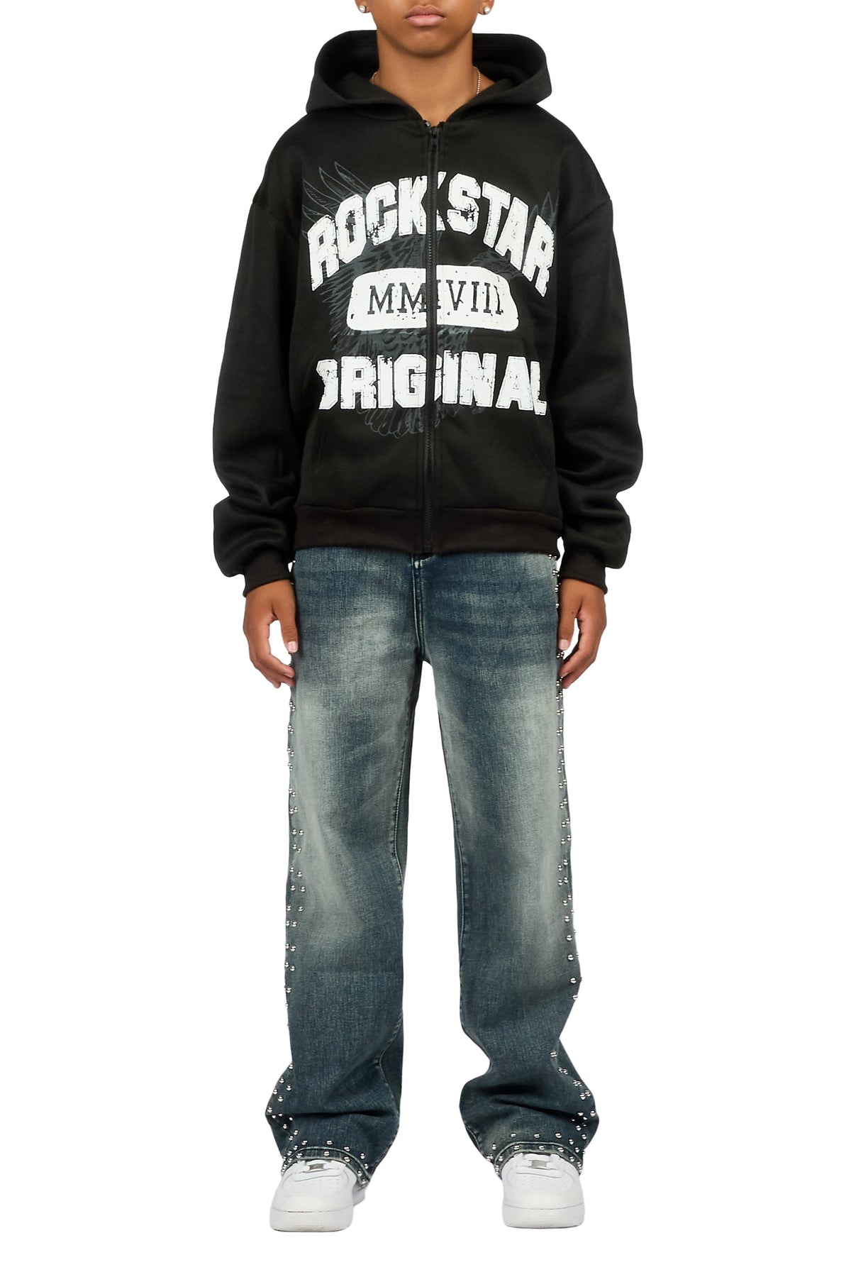 Boys Lavi Blue Rhinestone Straight Fit Jean