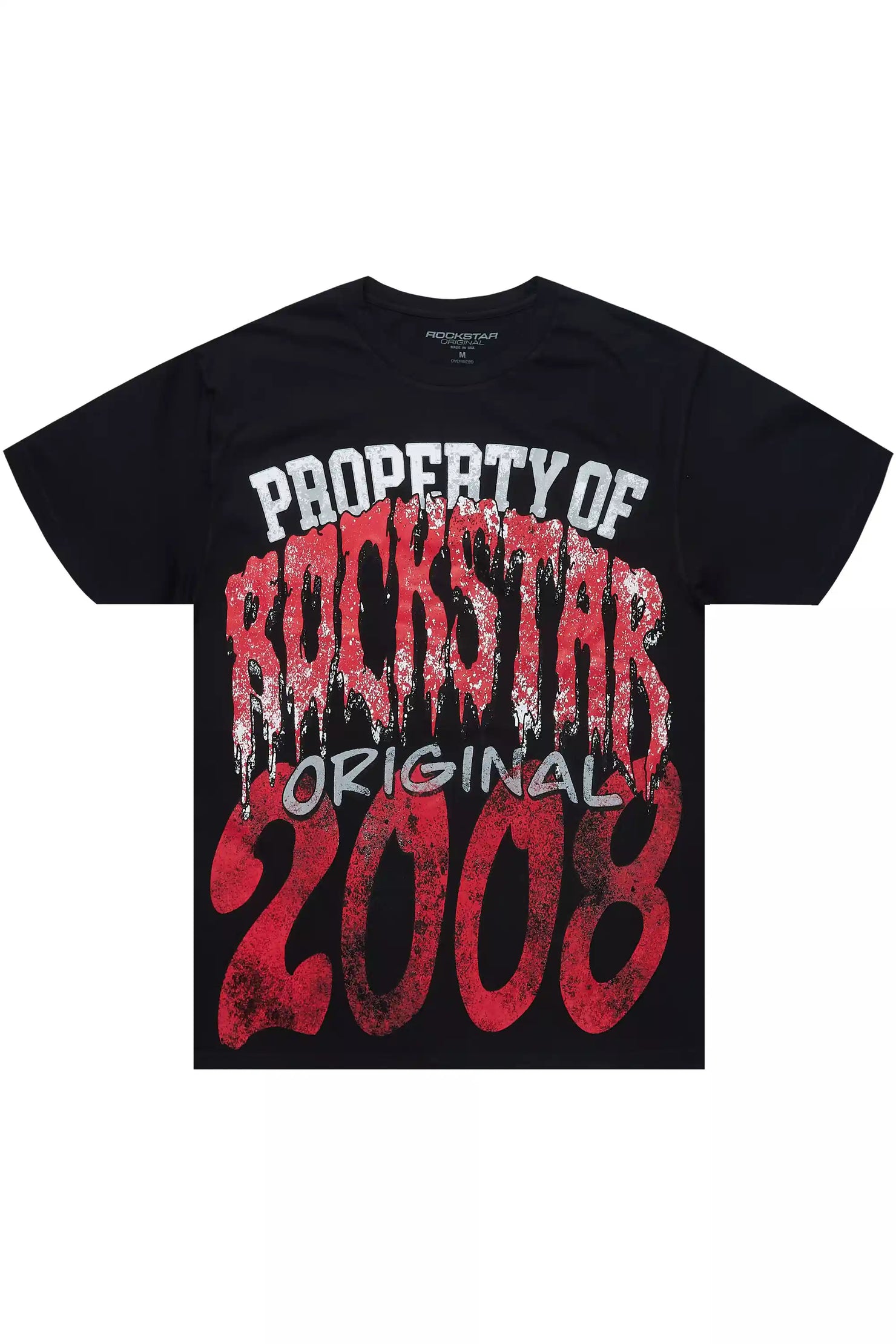 Raezion Black/Red Oversized Graphic T-Shirt