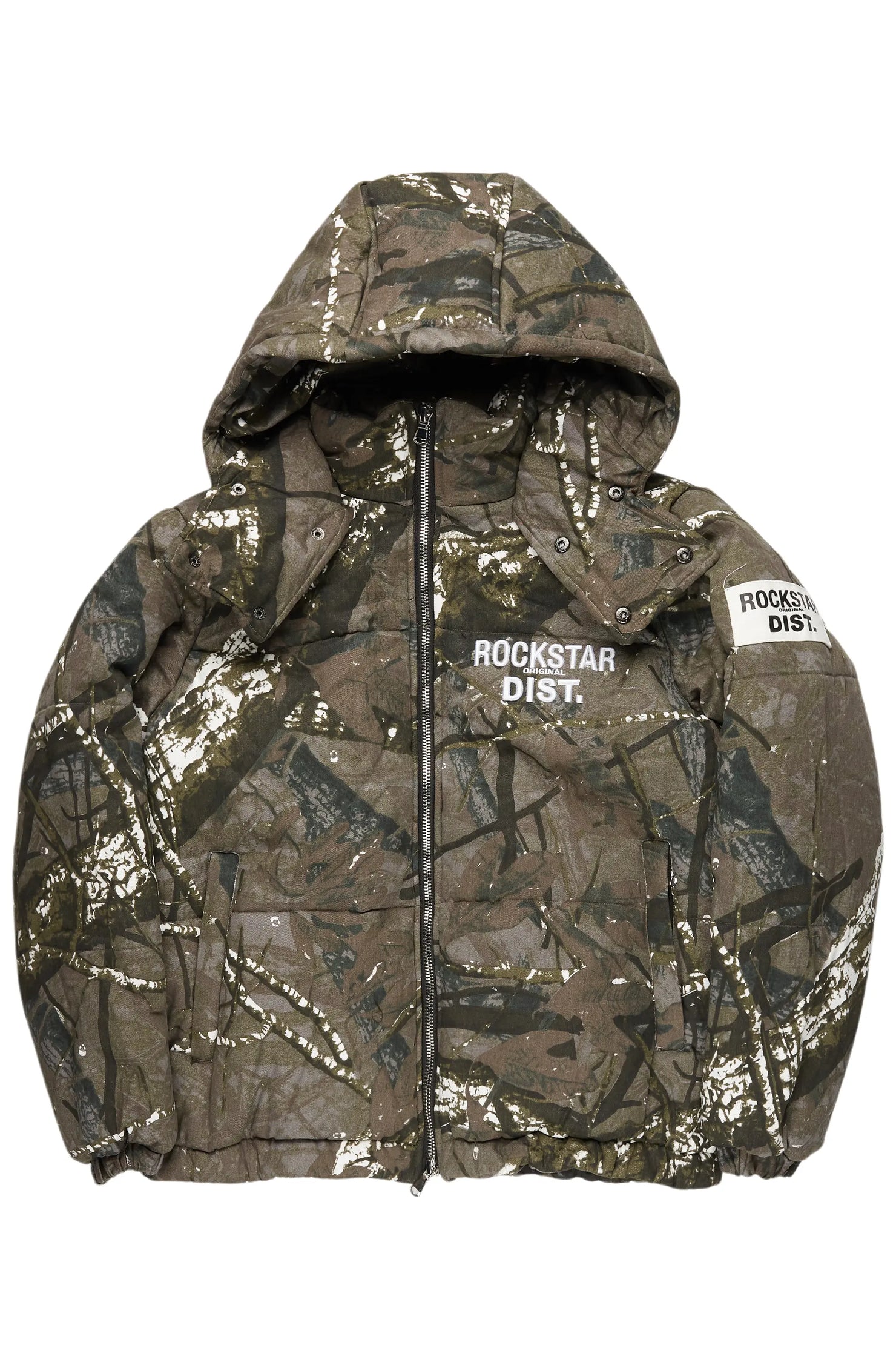 Bevis Grey Tree Camo Puffer Jacket