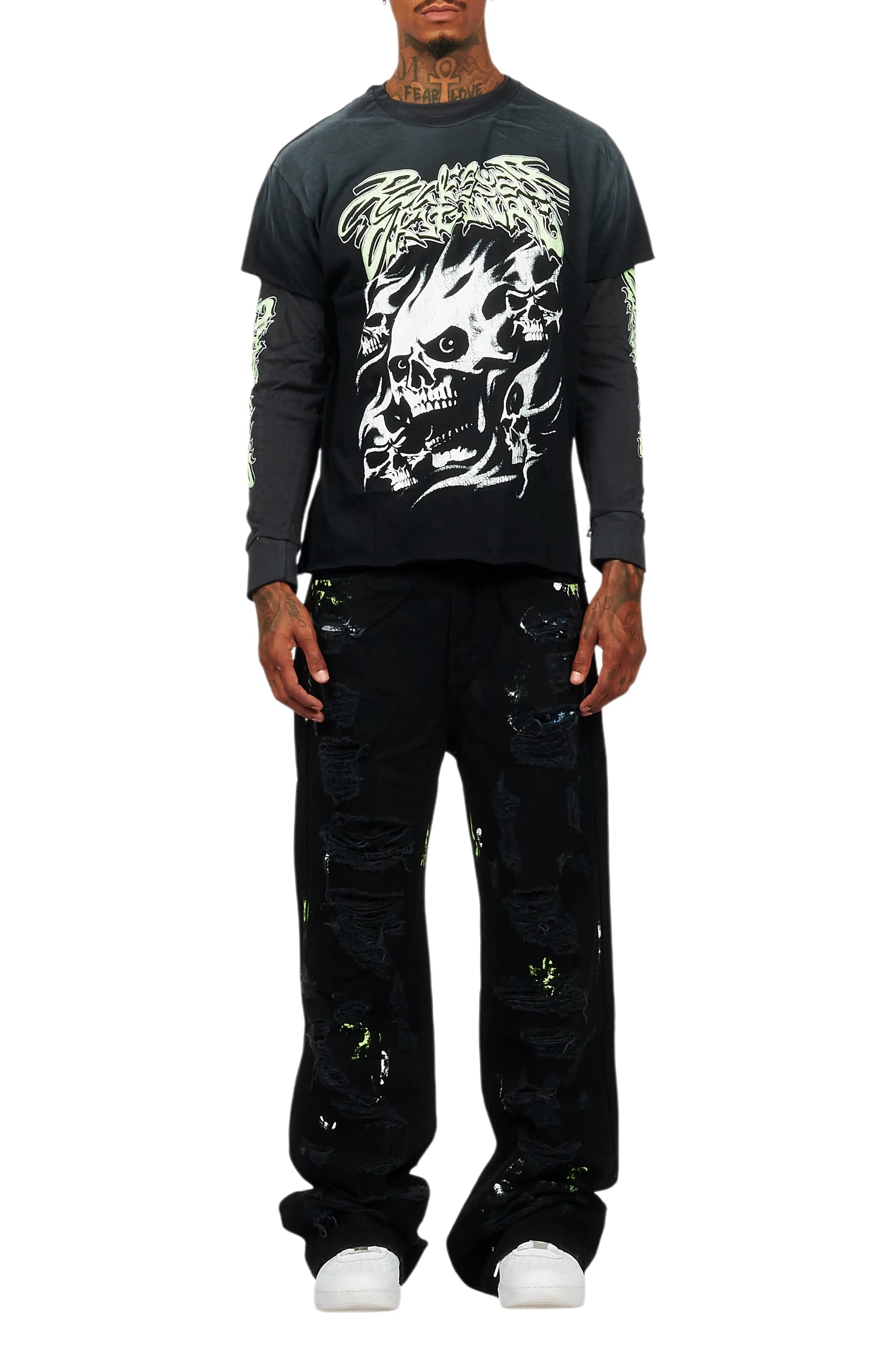 Schtupp Black Double Layer T-Shirt/Baggy Fit Jean Bundle