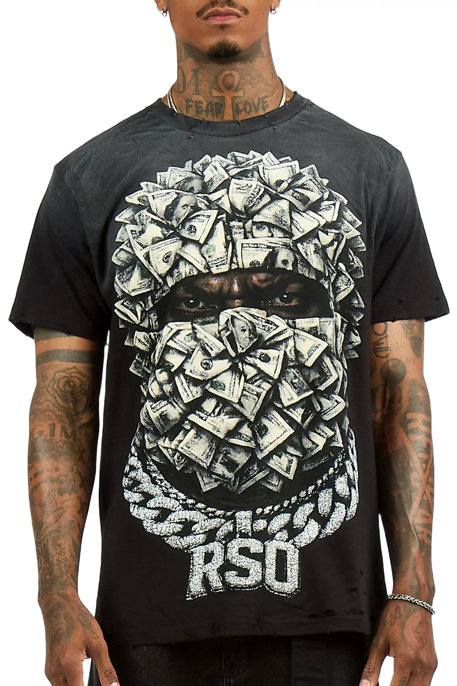 Kairox Black Oversized Graphic T-Shirt
