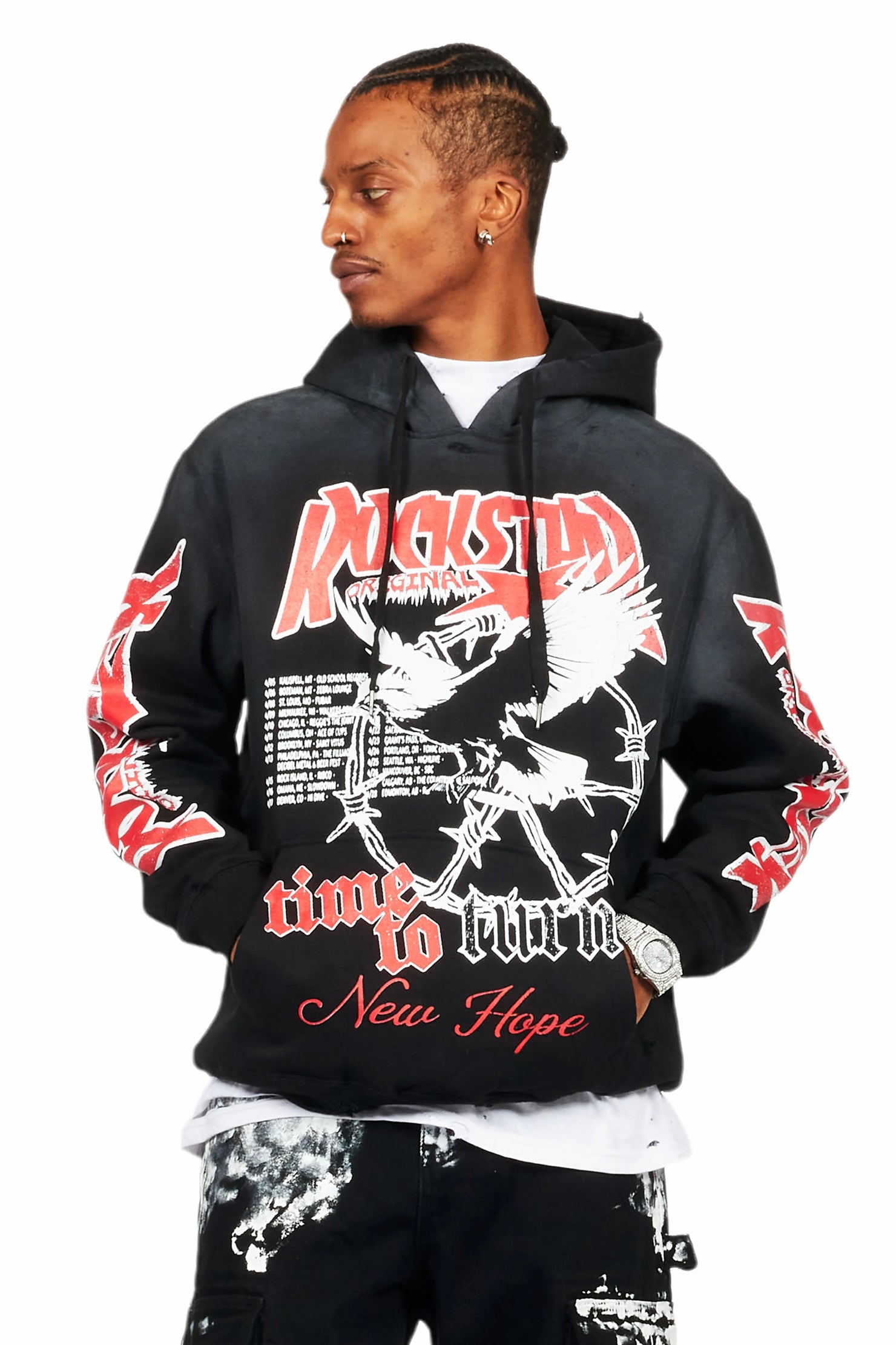 Burial Black Graphic Hoodie