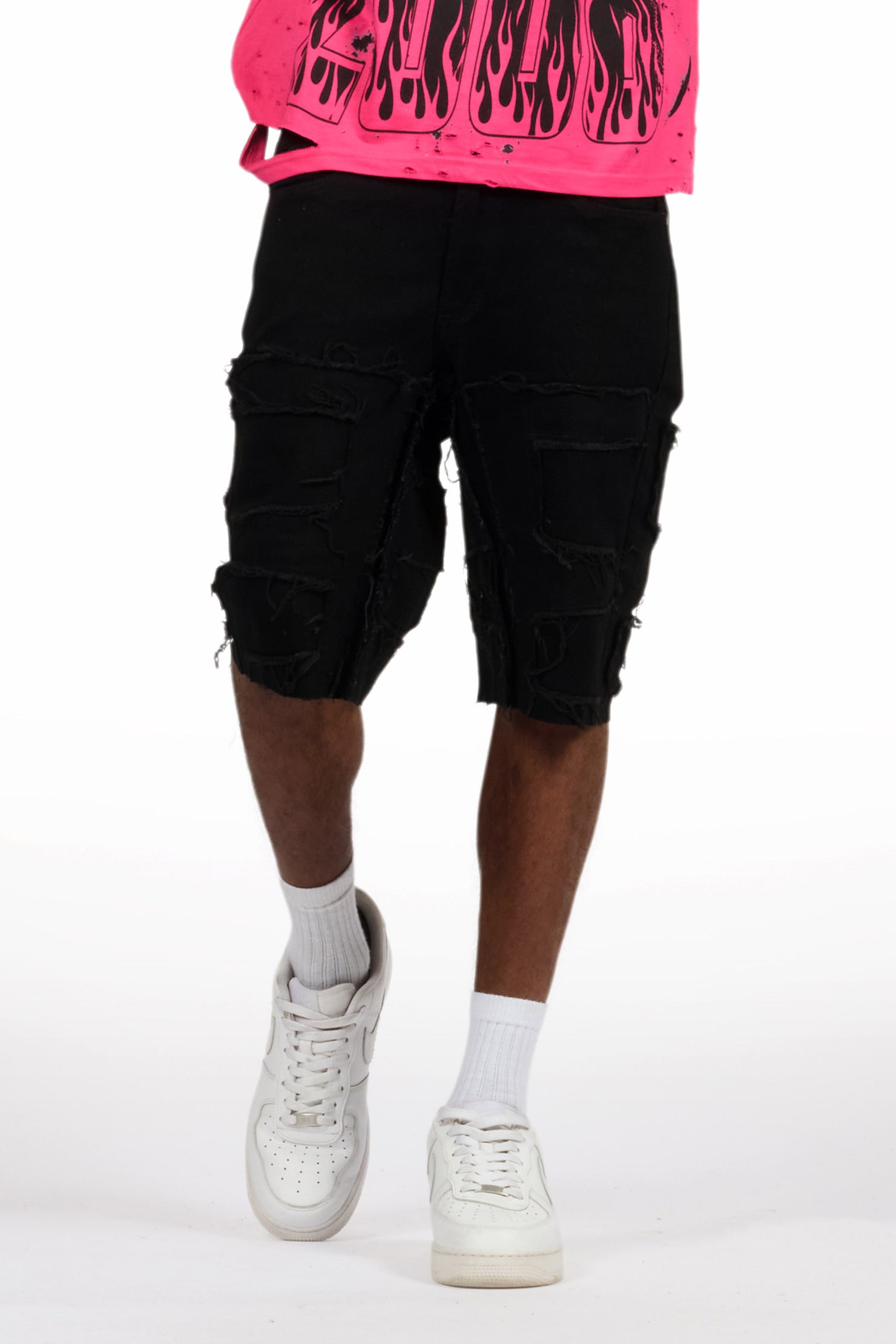 Shake Black Denim Short
