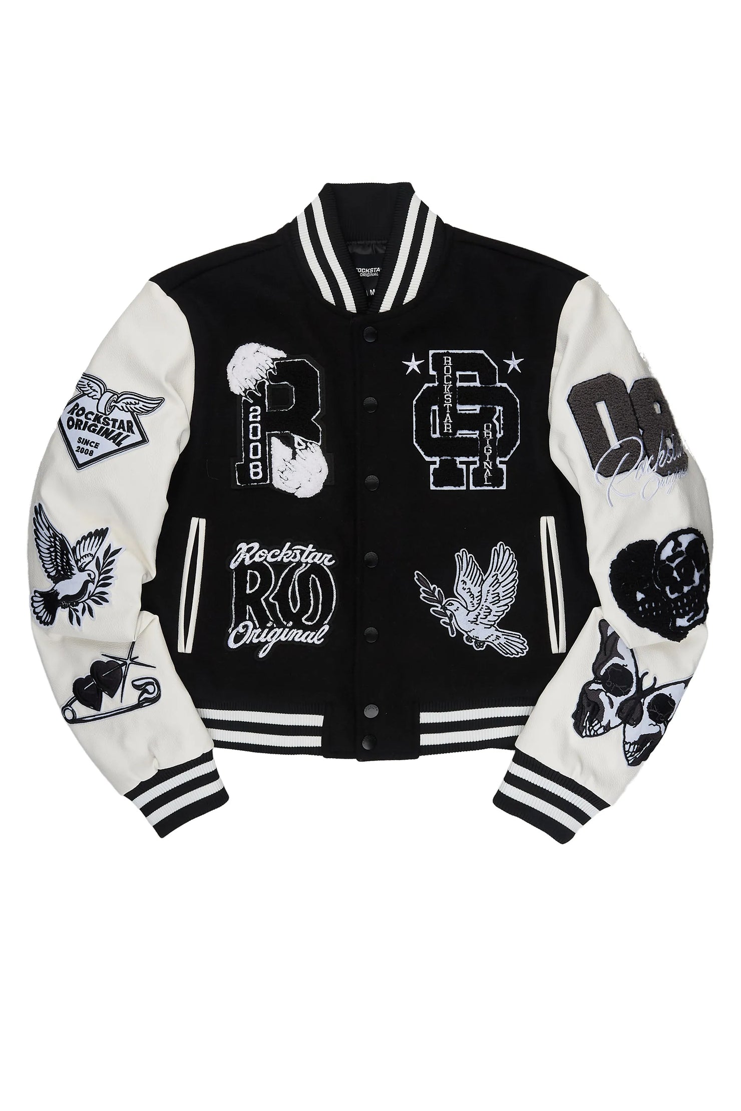 Novella Black/White Oversized Varsity Jacket