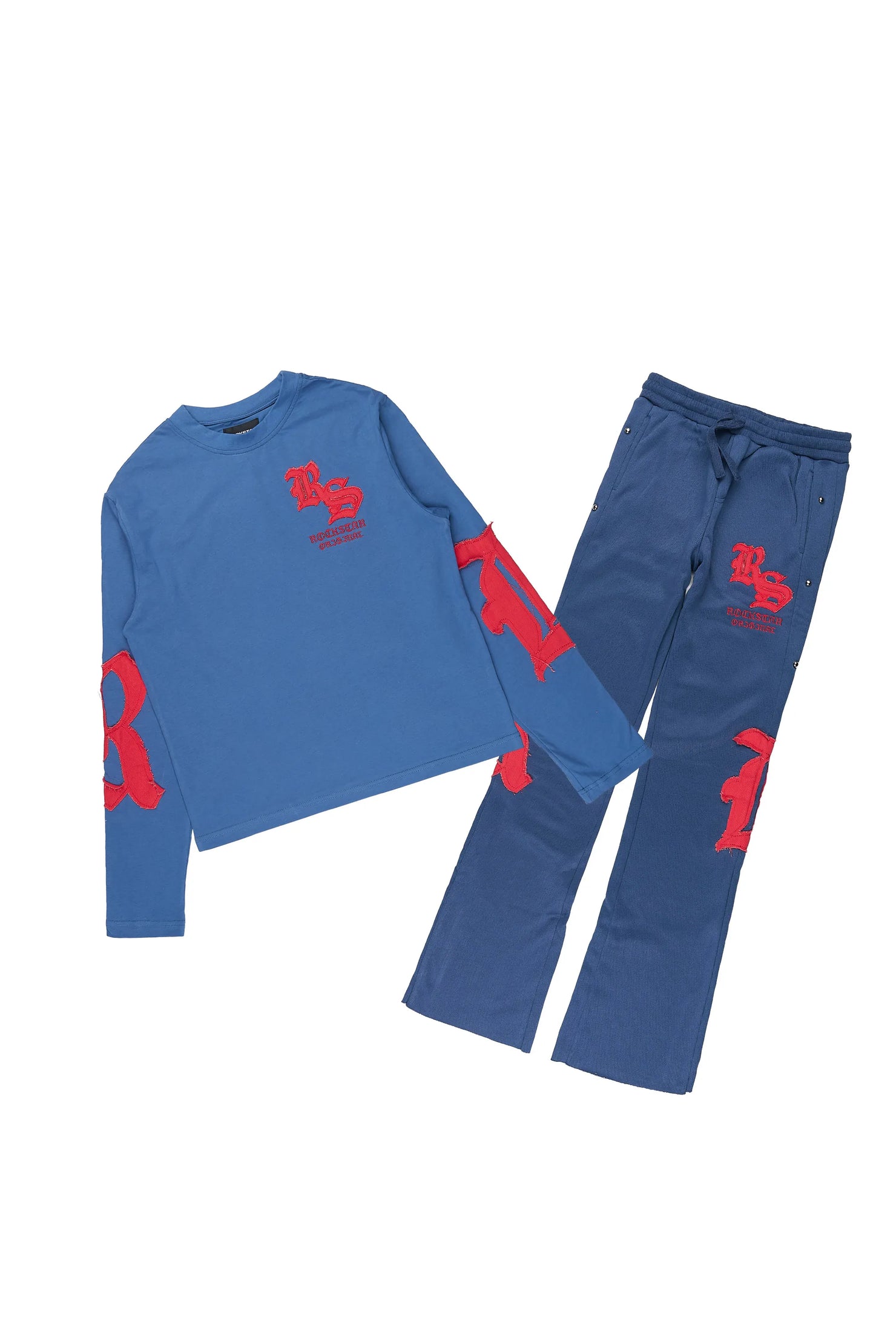 Boys Shire Navy/Red Long Sleeve Stacked Track Set