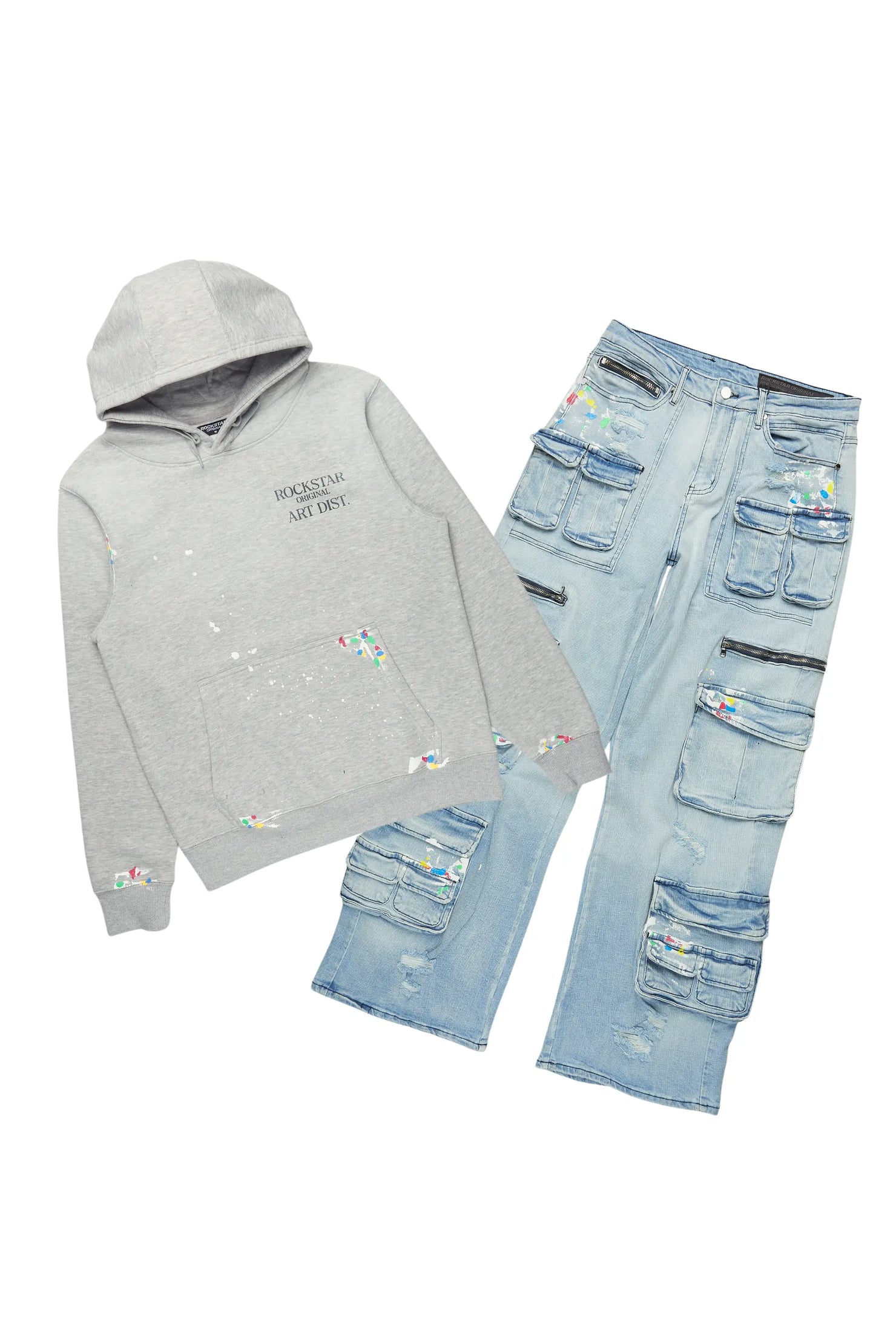 Art Dist Grey/Blue Hoodie/Baggy Fit Jean Bundle