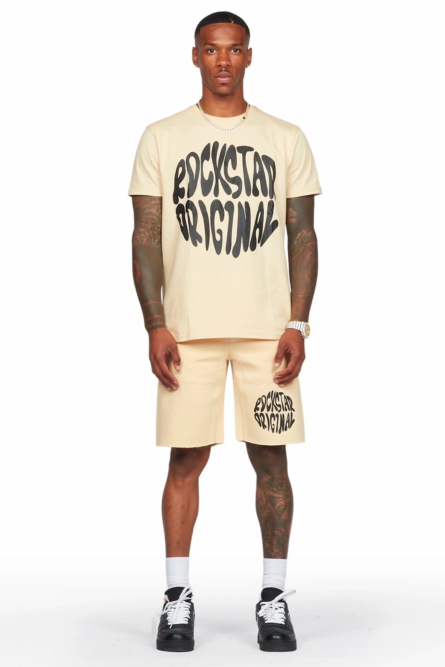Thierry Beige T-Shirt/Short Set