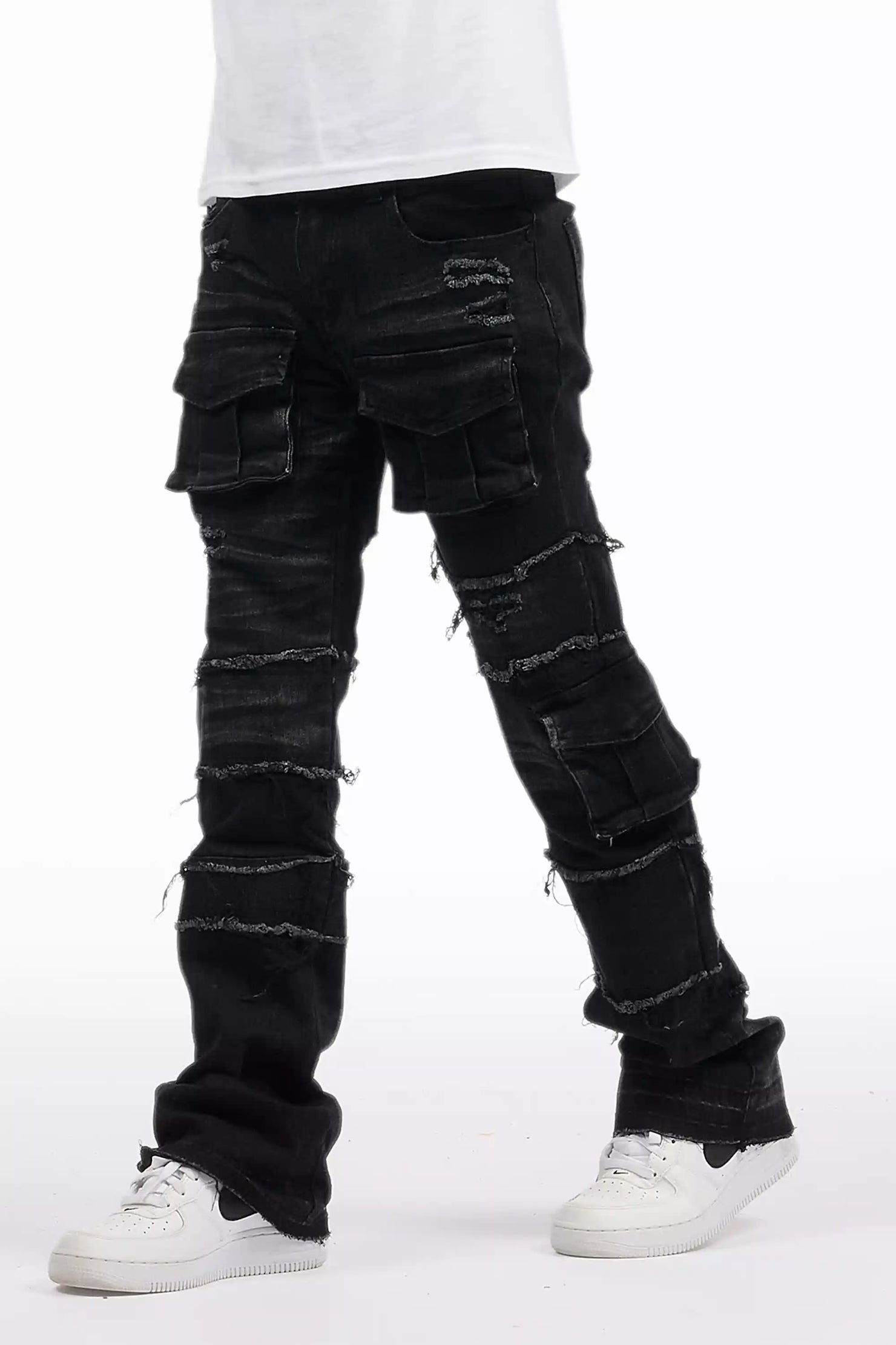 Boys Folant Dark Grey Stacked Flare Jean