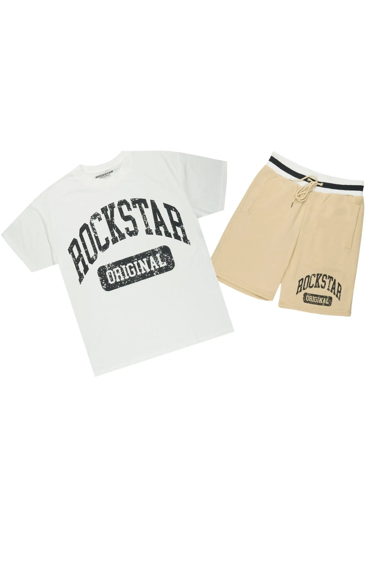 Zig White/Beige T-Shirt/Short Set