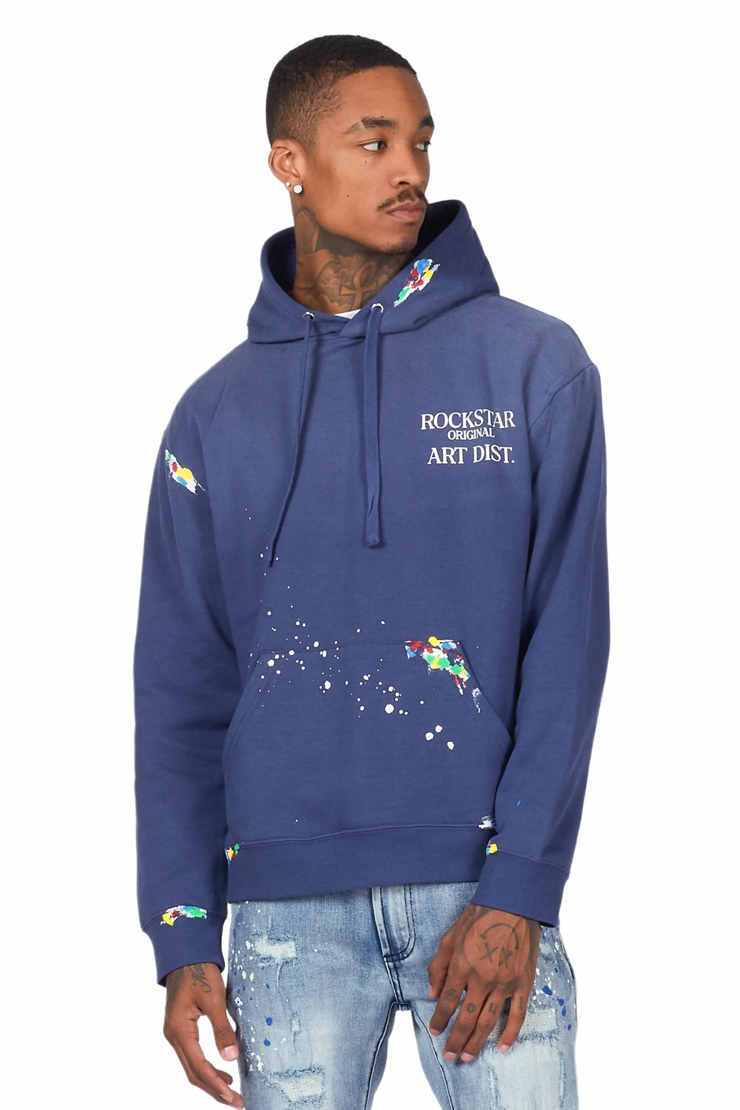 Rockstar Art Dist. Steel Blue Graphic Hoodie